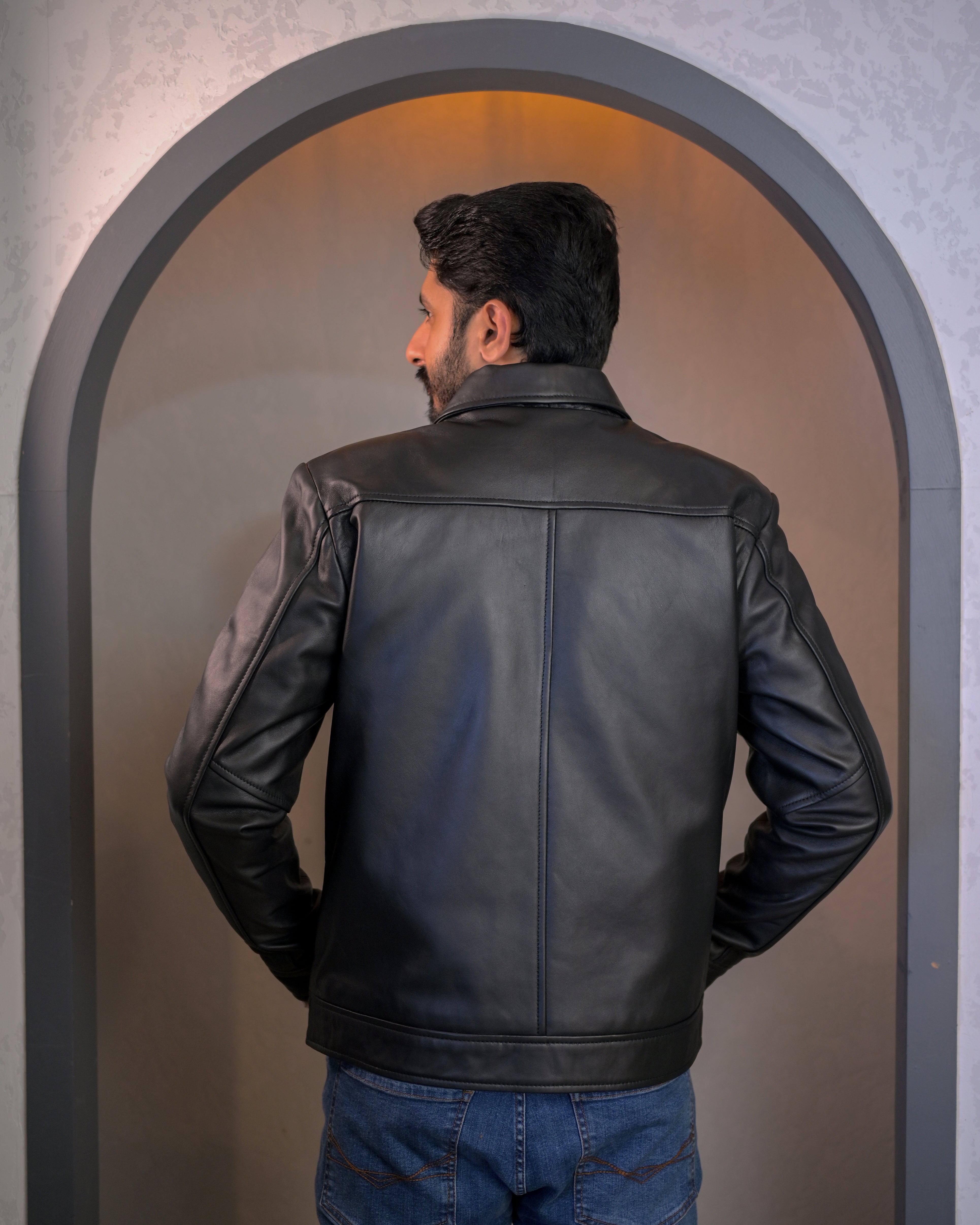 Black Leather Jacket sf001