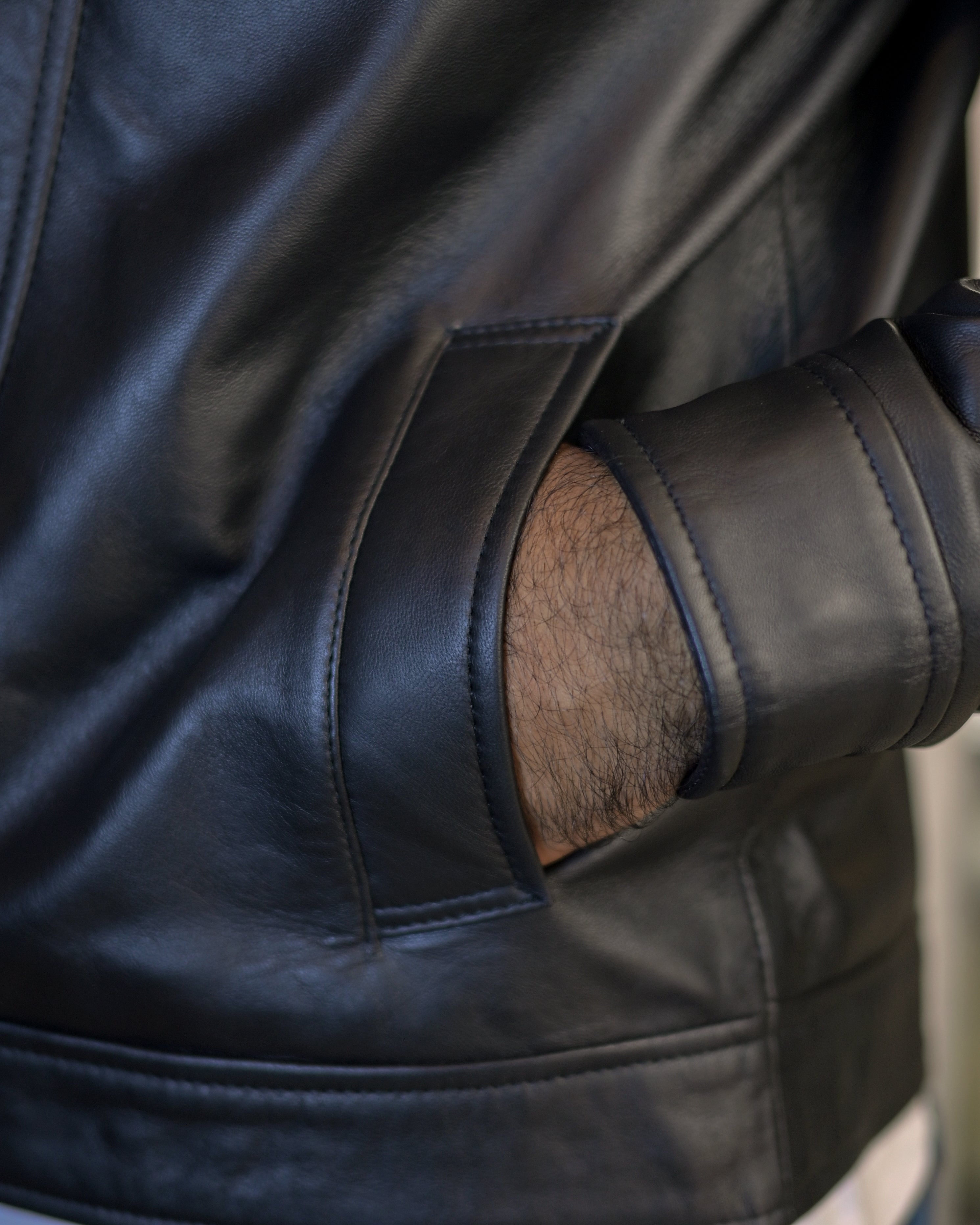 Black Leather Jacket sf001