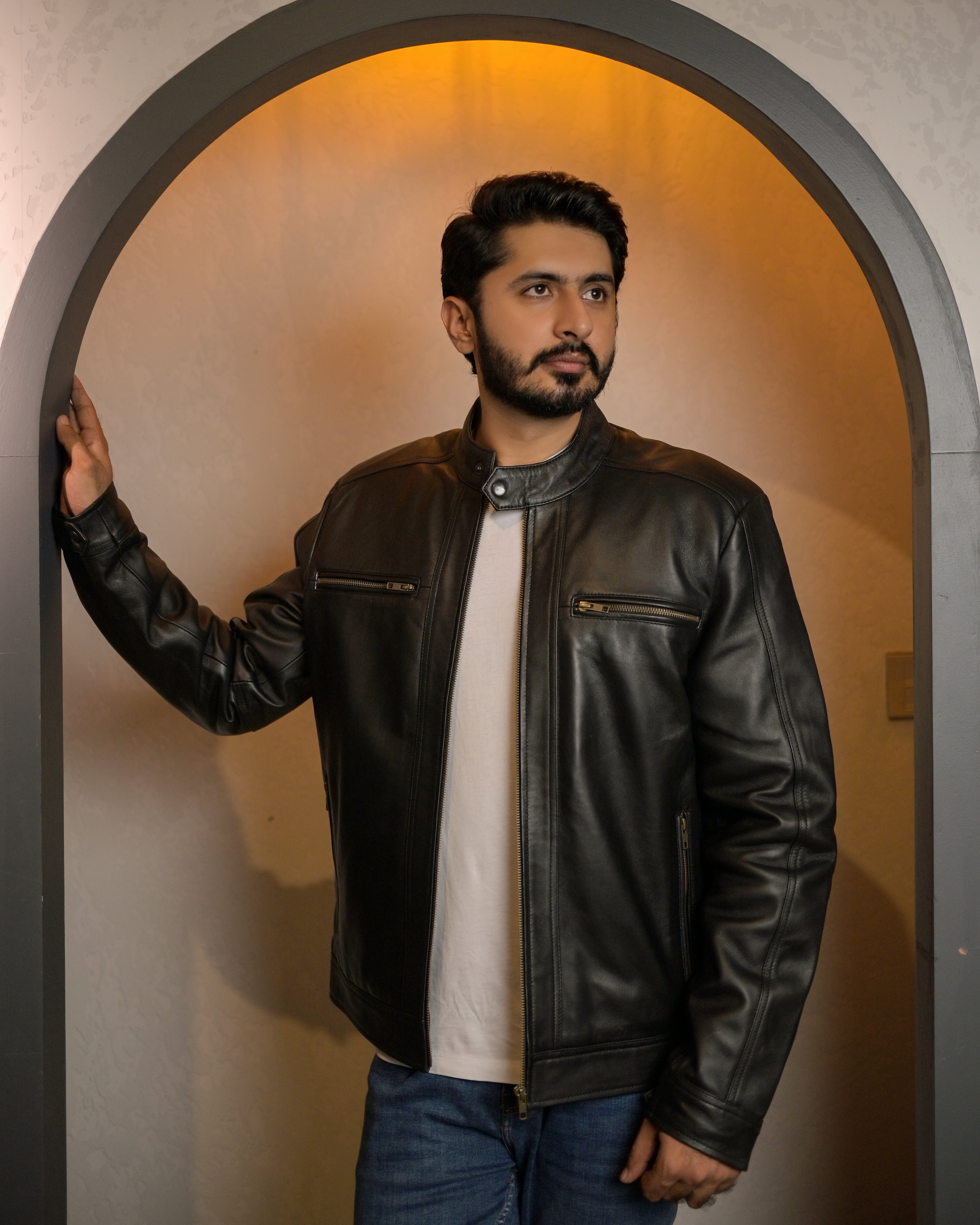 Black Leather Jacket sf002
