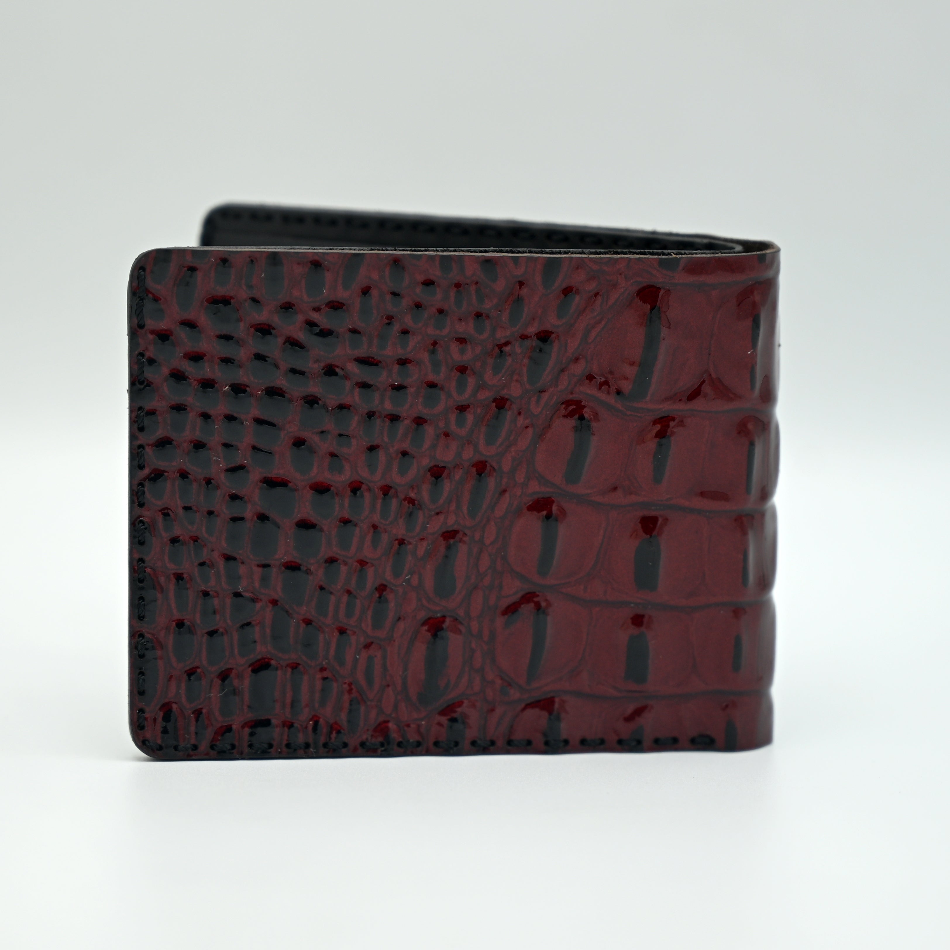 Crocodile Pattent Leather Bifold Wallet
