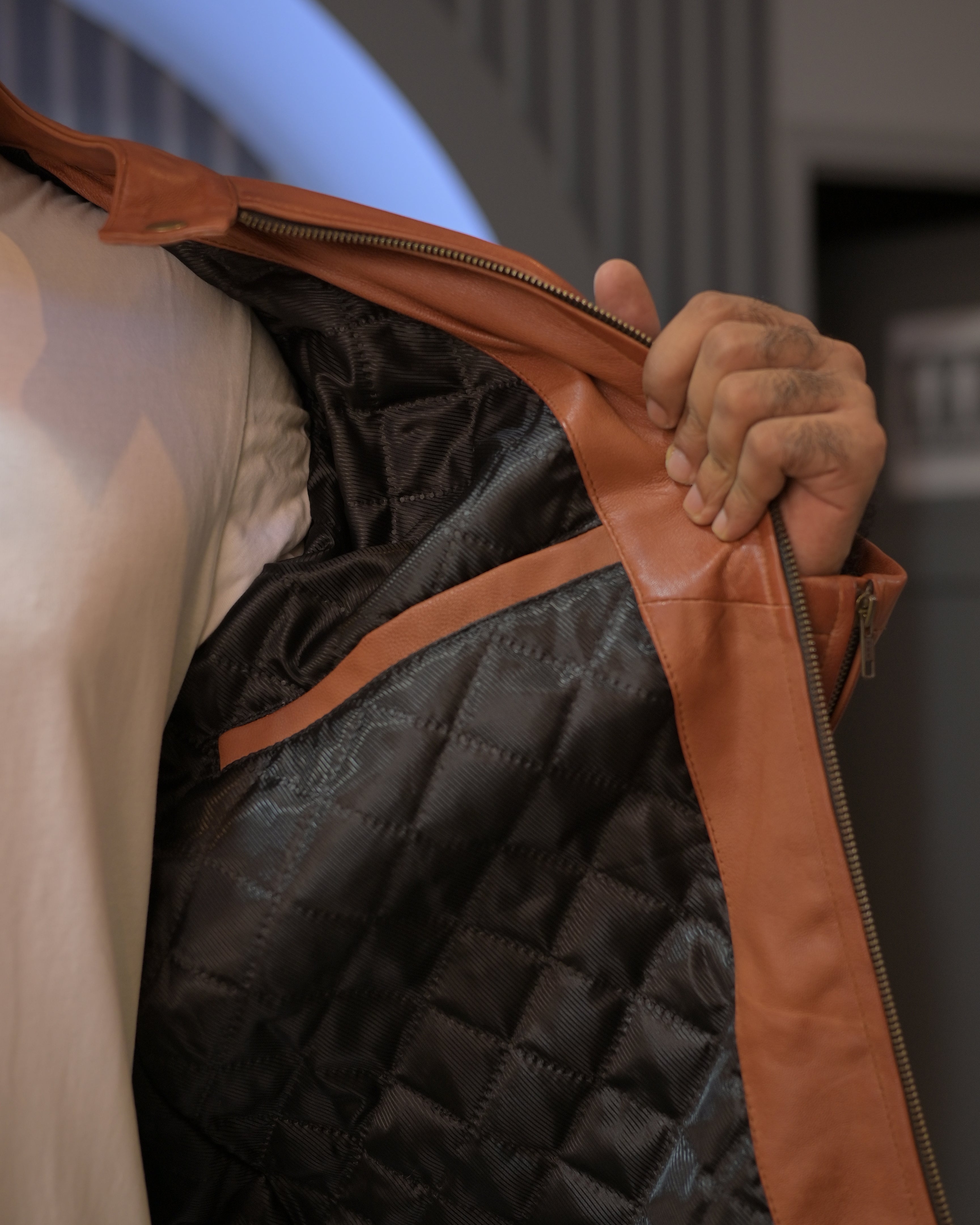 Ionic Brown Stylish Leather Jacket SF003