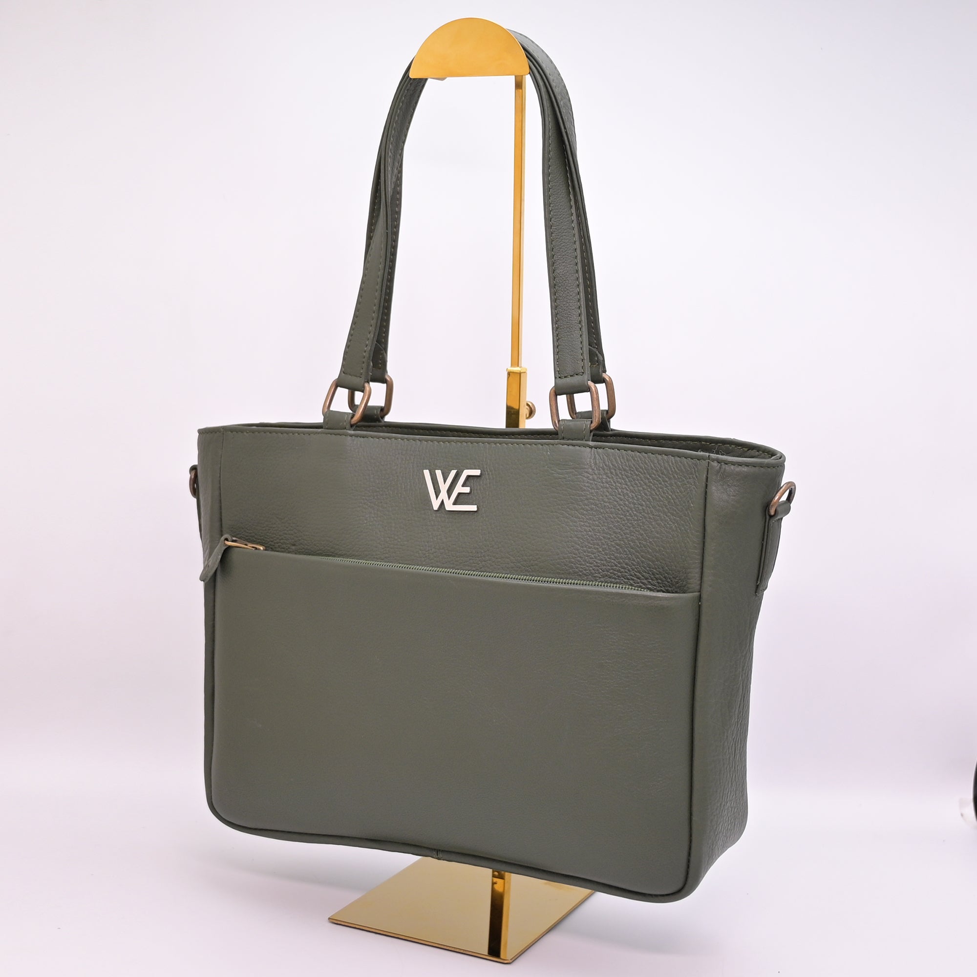 Ladies Natural Mild Leather Bag (GREEN)