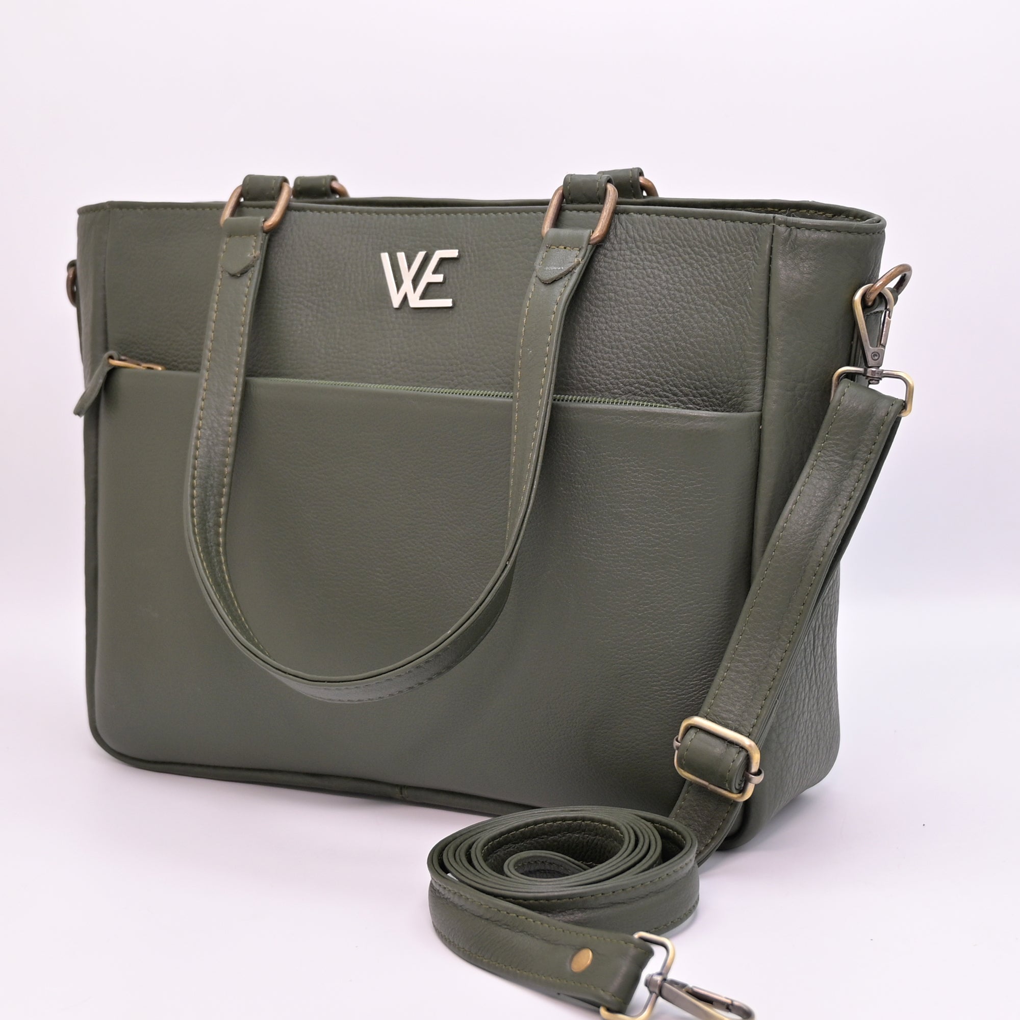 Ladies Natural Mild Leather Bag (GREEN)