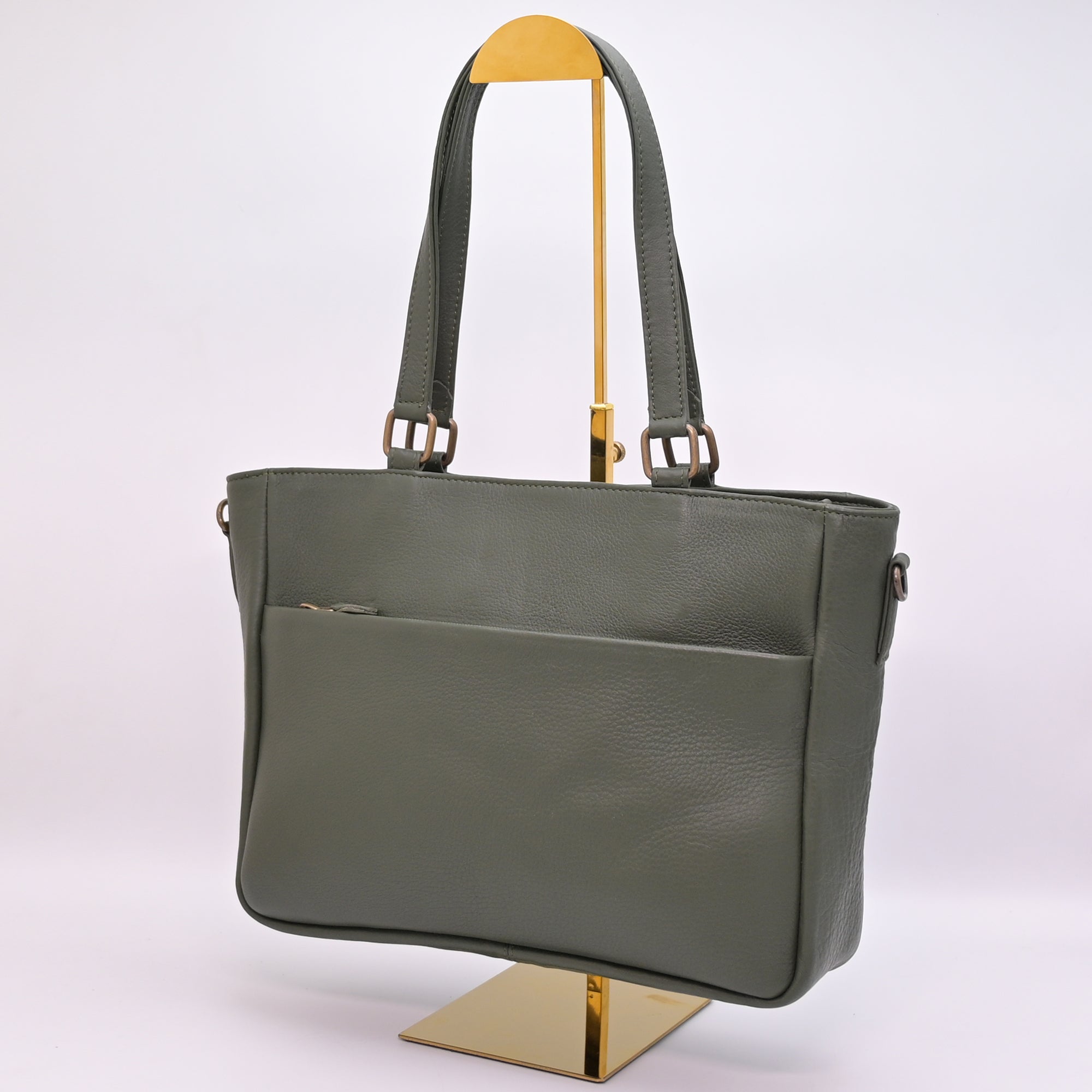 Ladies Natural Mild Leather Bag (GREEN)