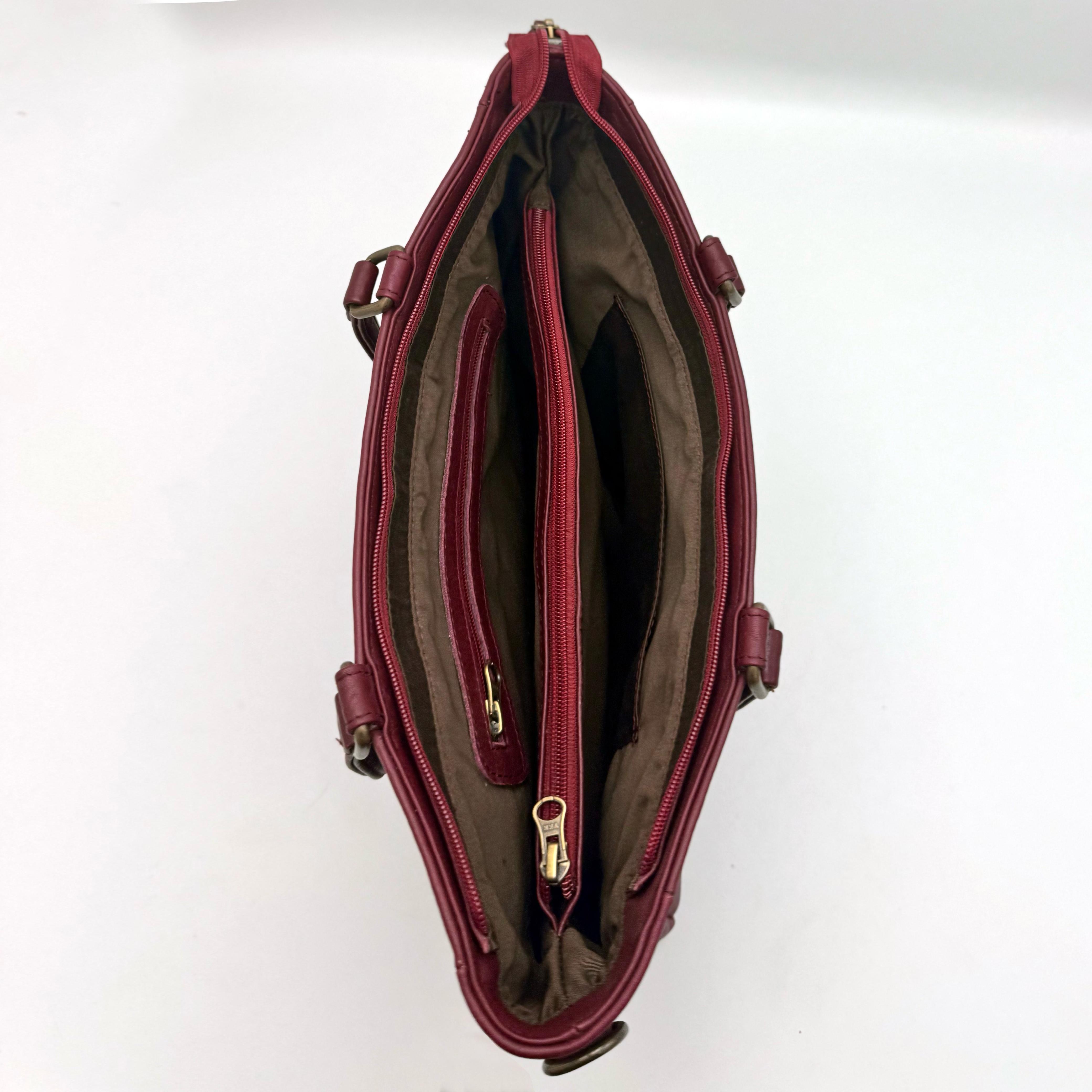 Ladies Natural Mild Leather Bag (RED)
