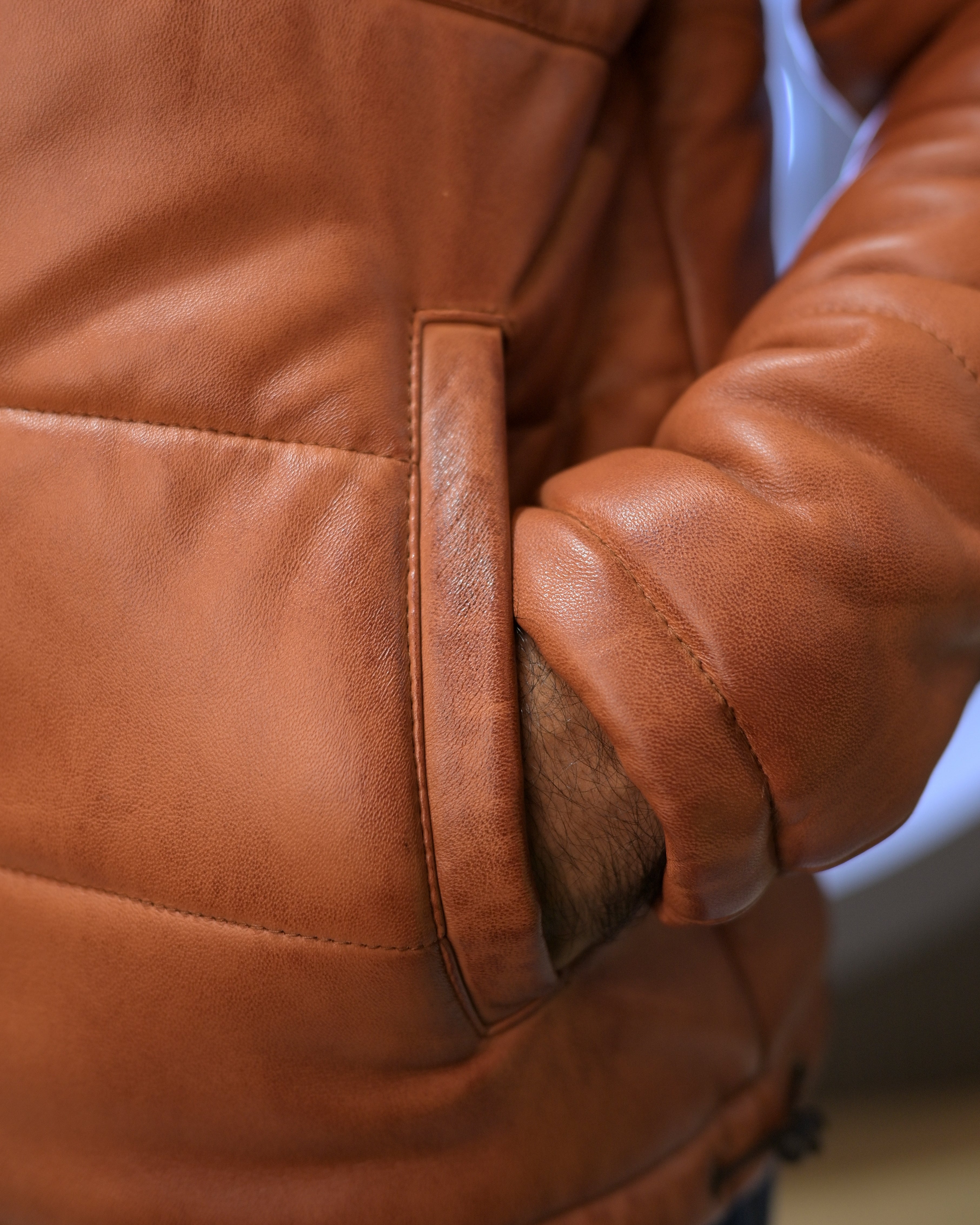 Leather Puffer Jacket Classic Sf11 (ionic brown)