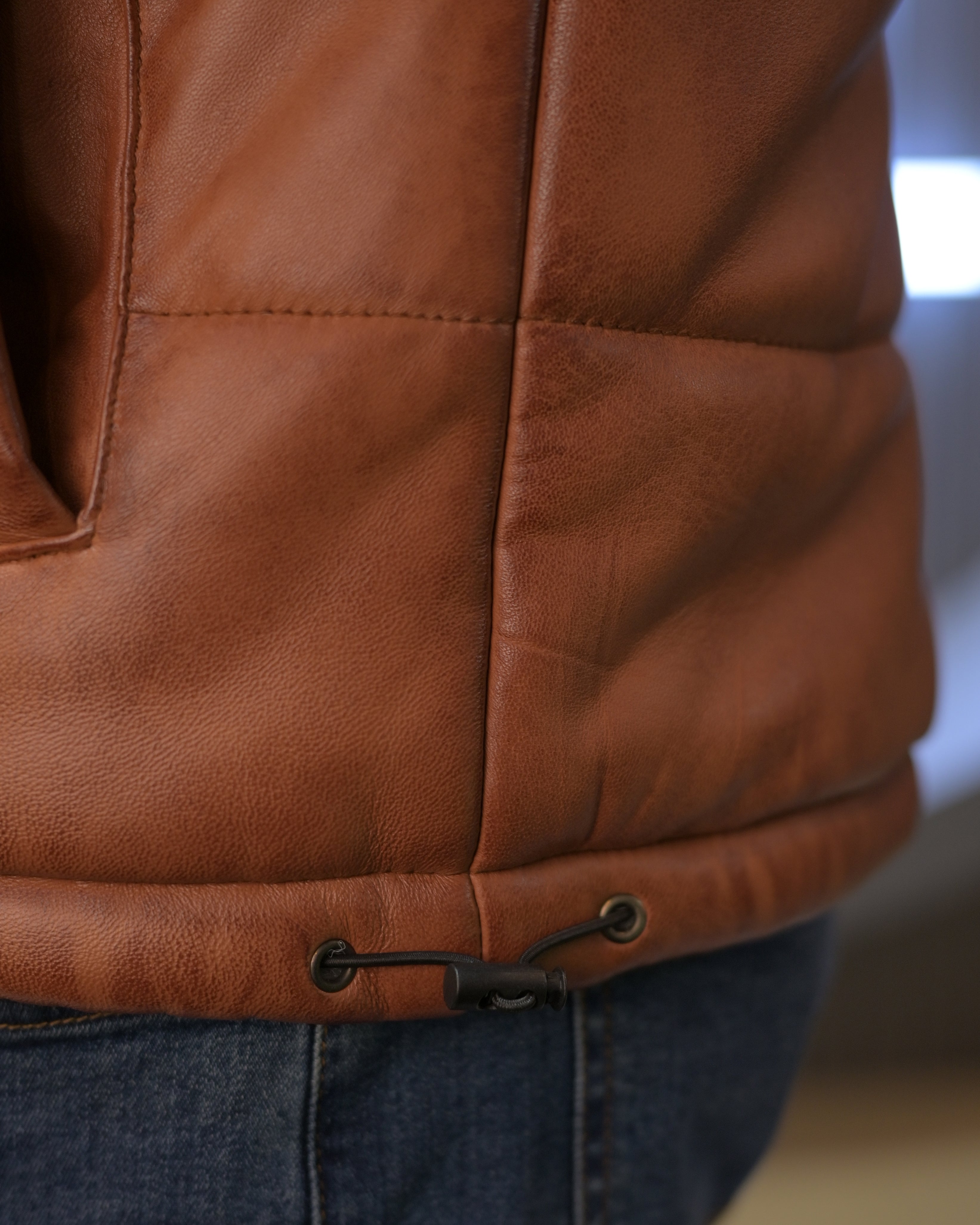 Leather Puffer Jacket Classic Sf11 (ionic brown)