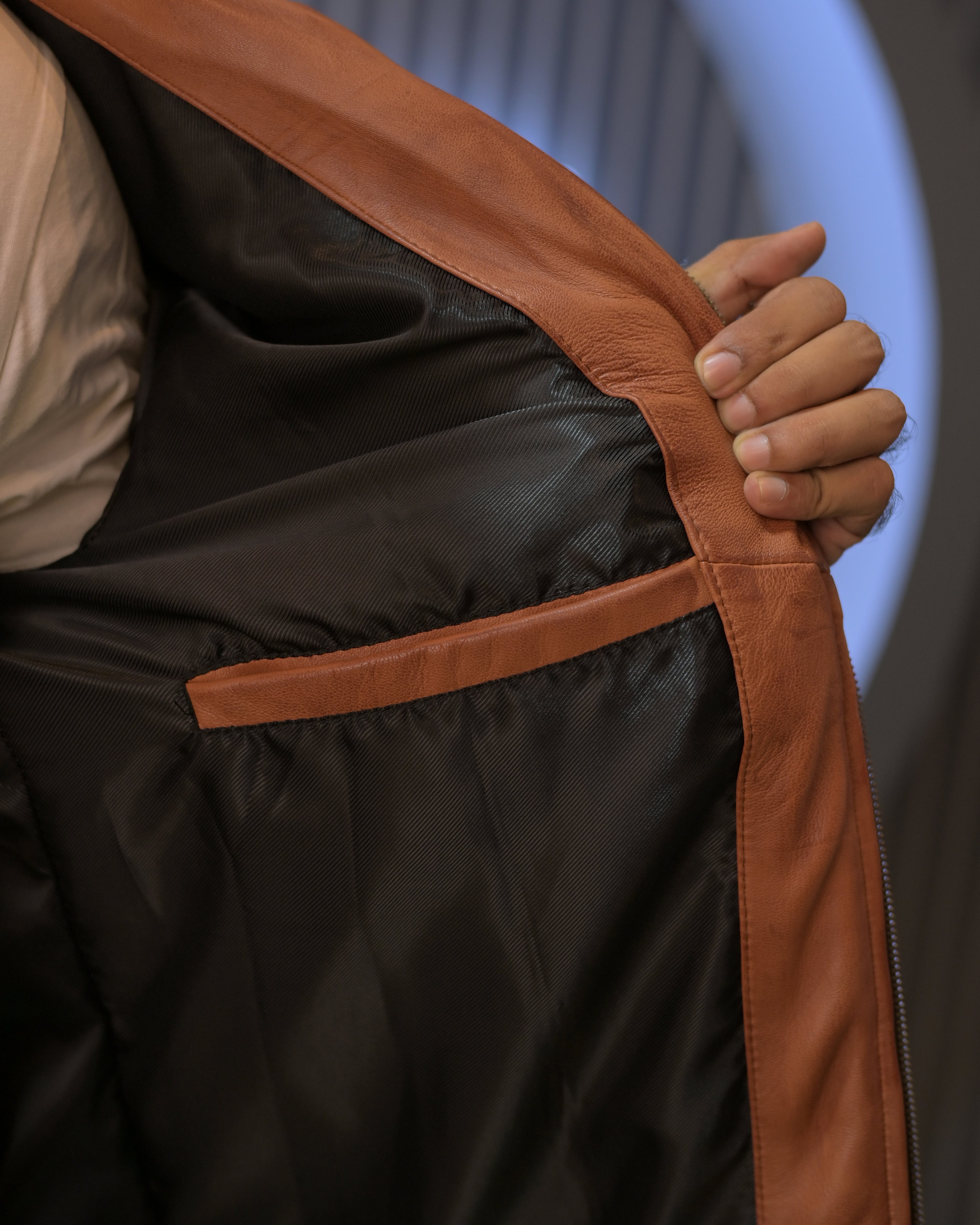 Leather Puffer Jacket Classic Sf11 (ionic brown)