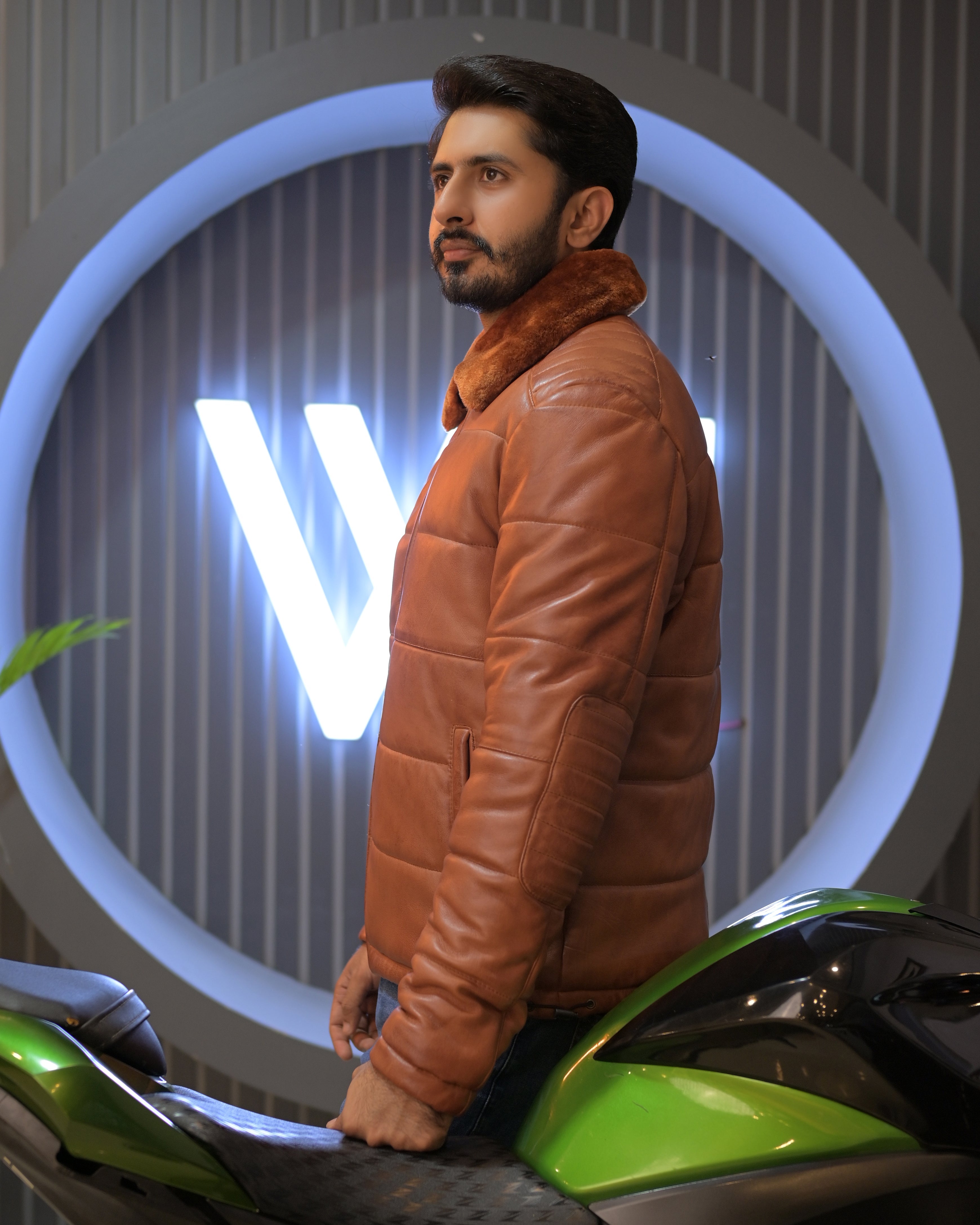 Leather Puffer Jacket Classic Sf11 (ionic brown)