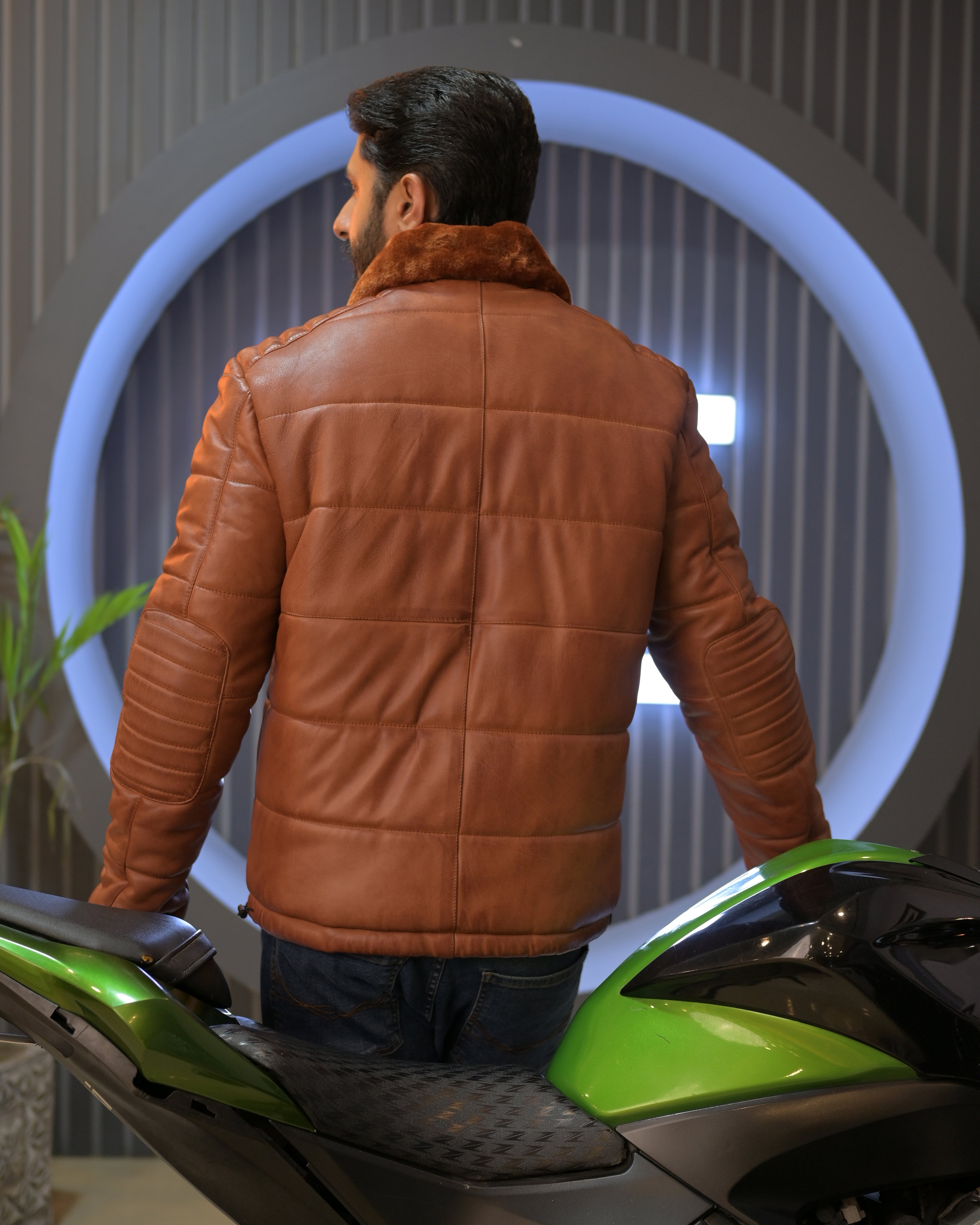 Leather Puffer Jacket Classic Sf11 (ionic brown)