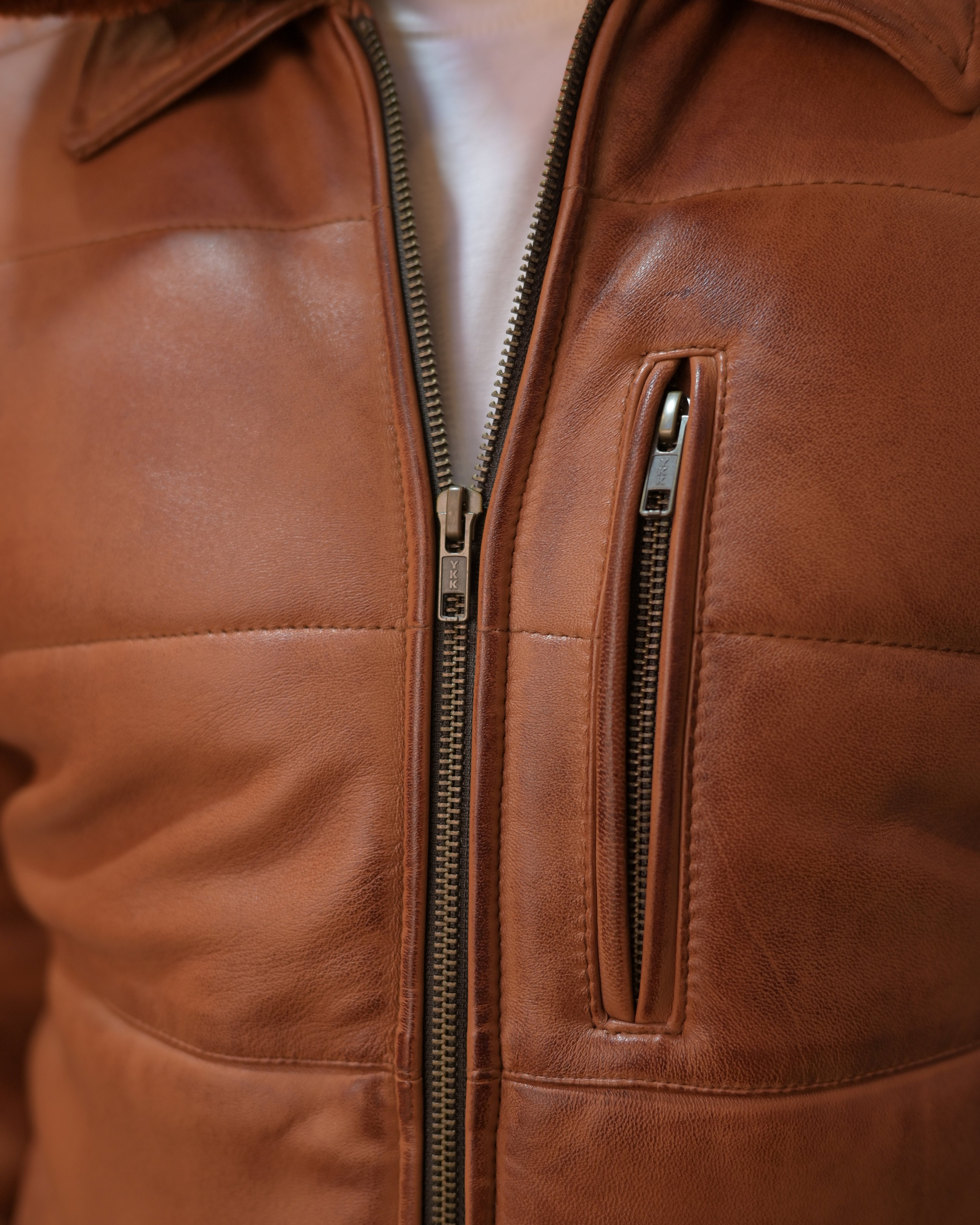 Leather Puffer Jacket Classic Sf11 (ionic brown)