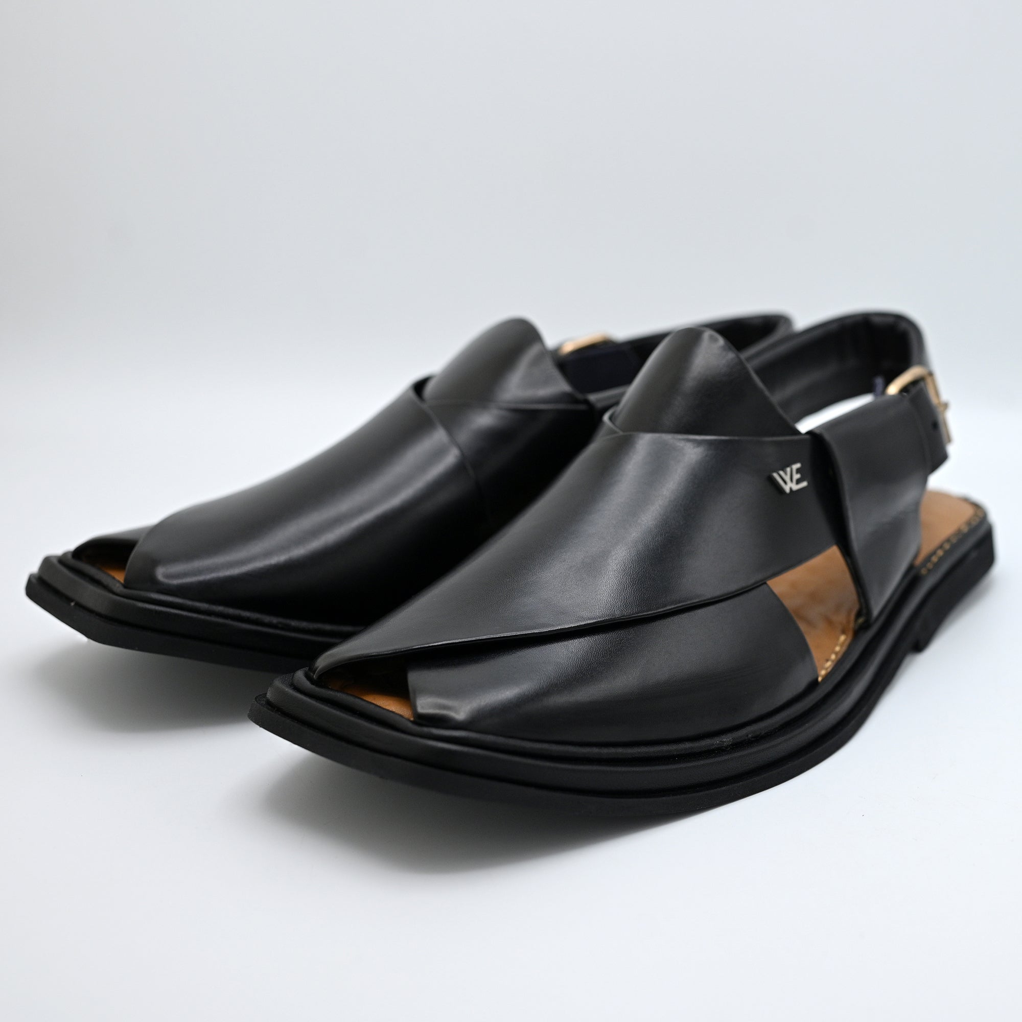 Medicated Leather Chappal Black