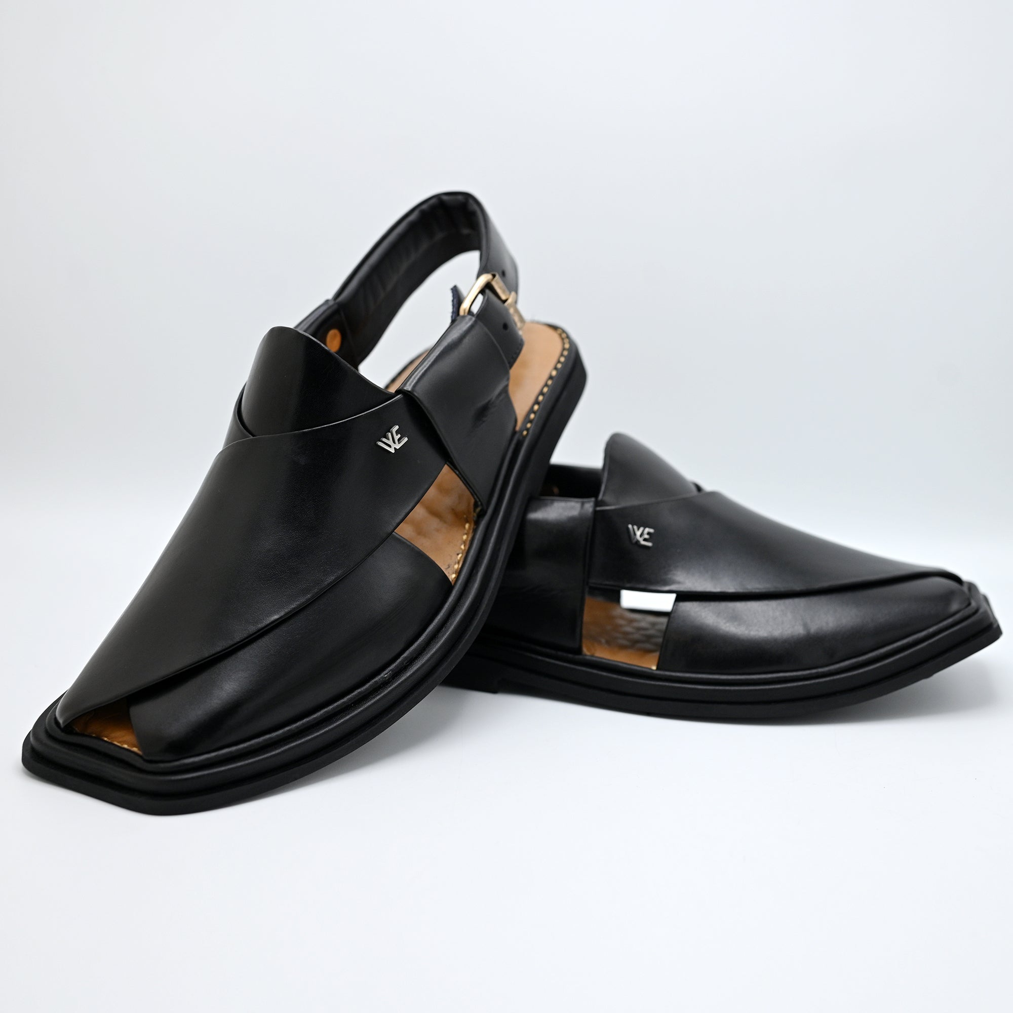 Medicated Leather Chappal Black
