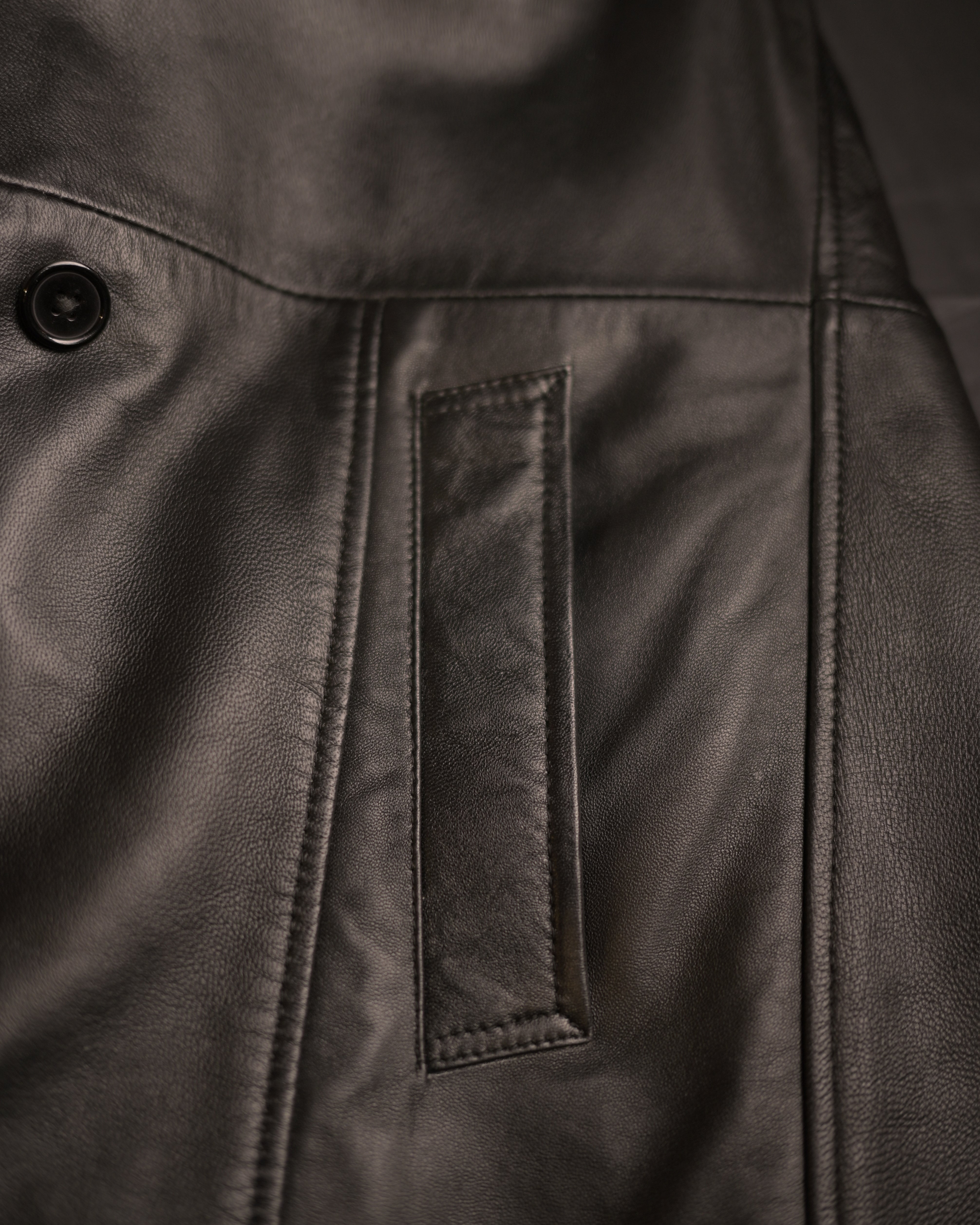 Men's Pure Leather Long Coat – Classic Black Sf15