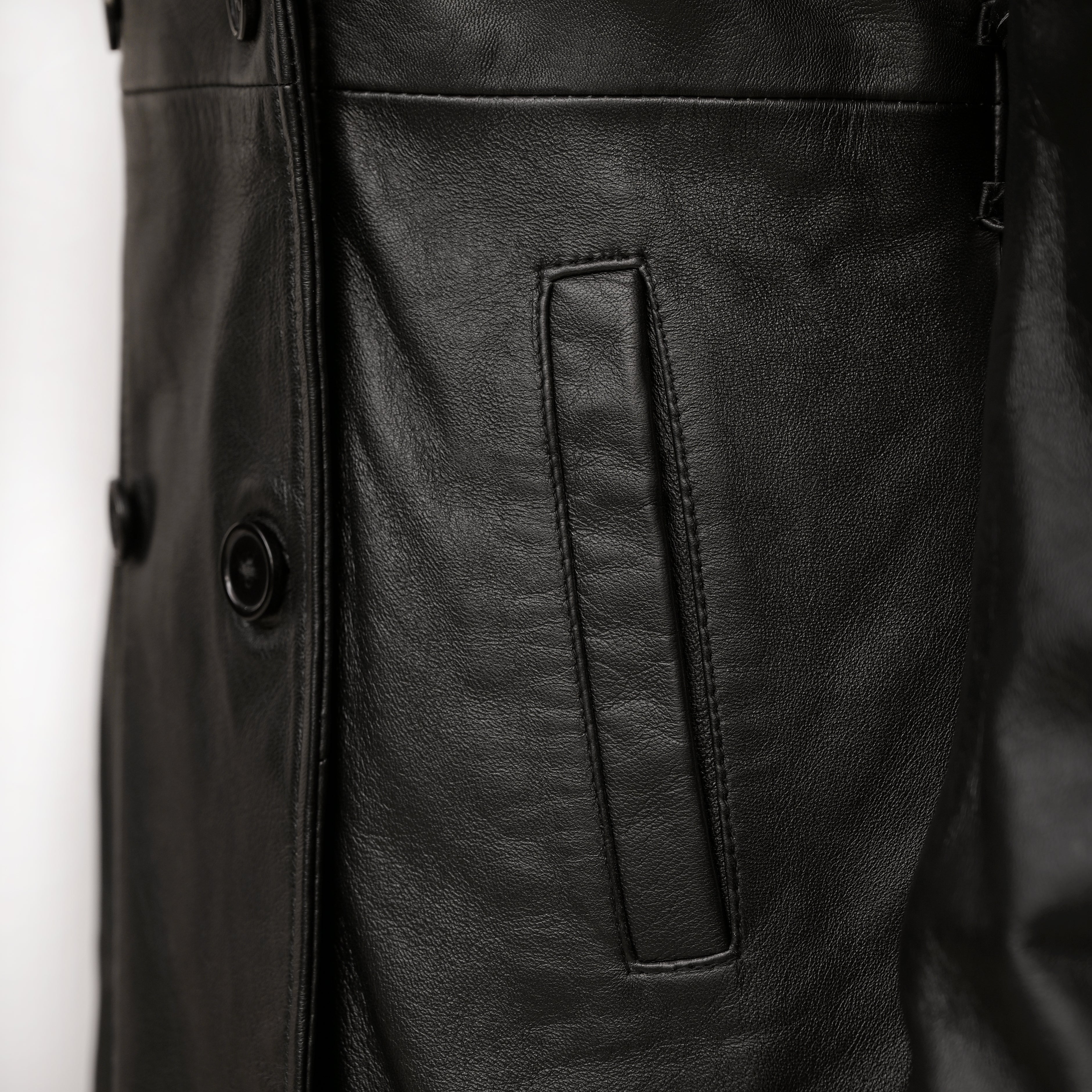 Women's Premium Leather Long Coat Fl02
