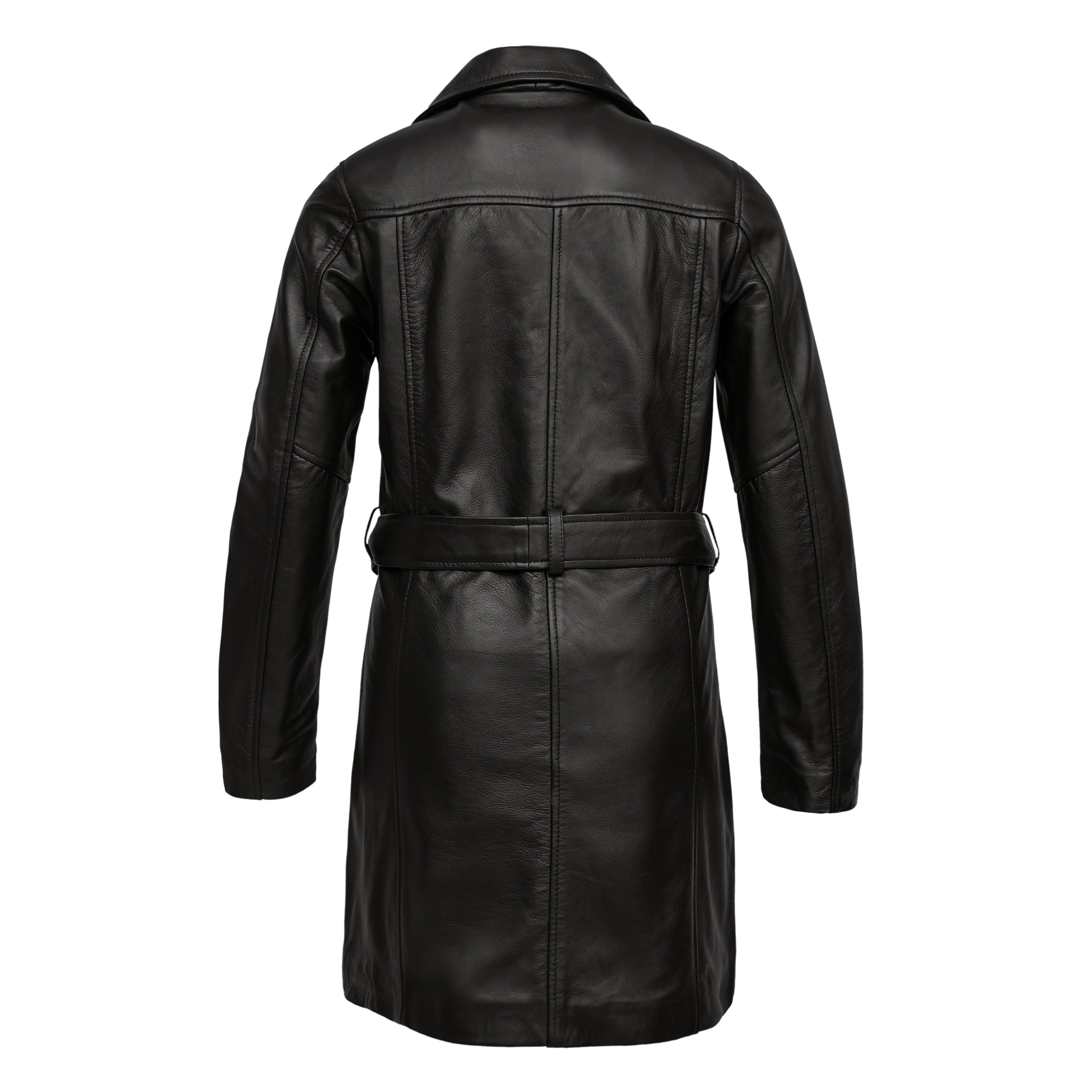 Women's Premium Leather Long Coat Fl02