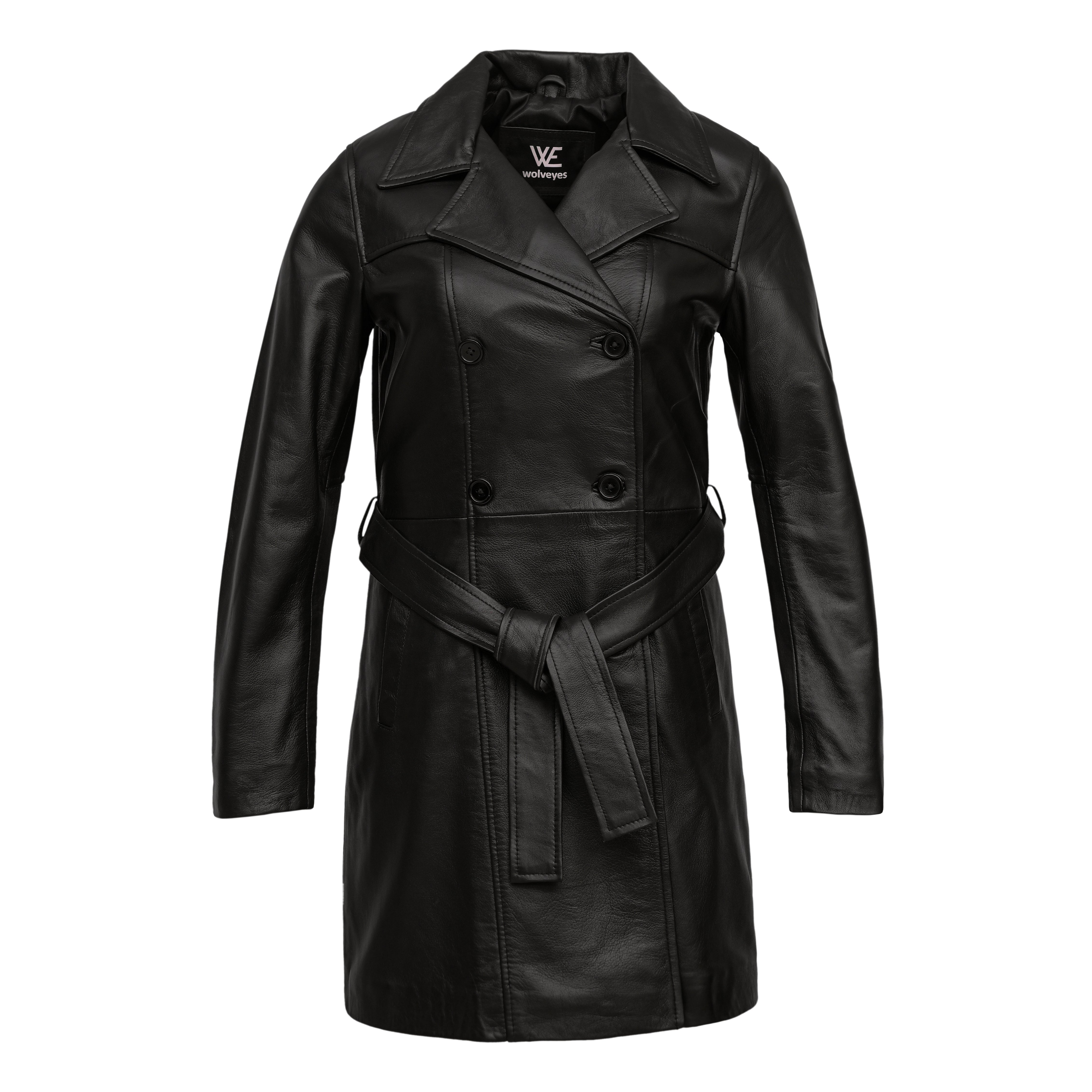 Women's Premium Leather Long Coat Fl02