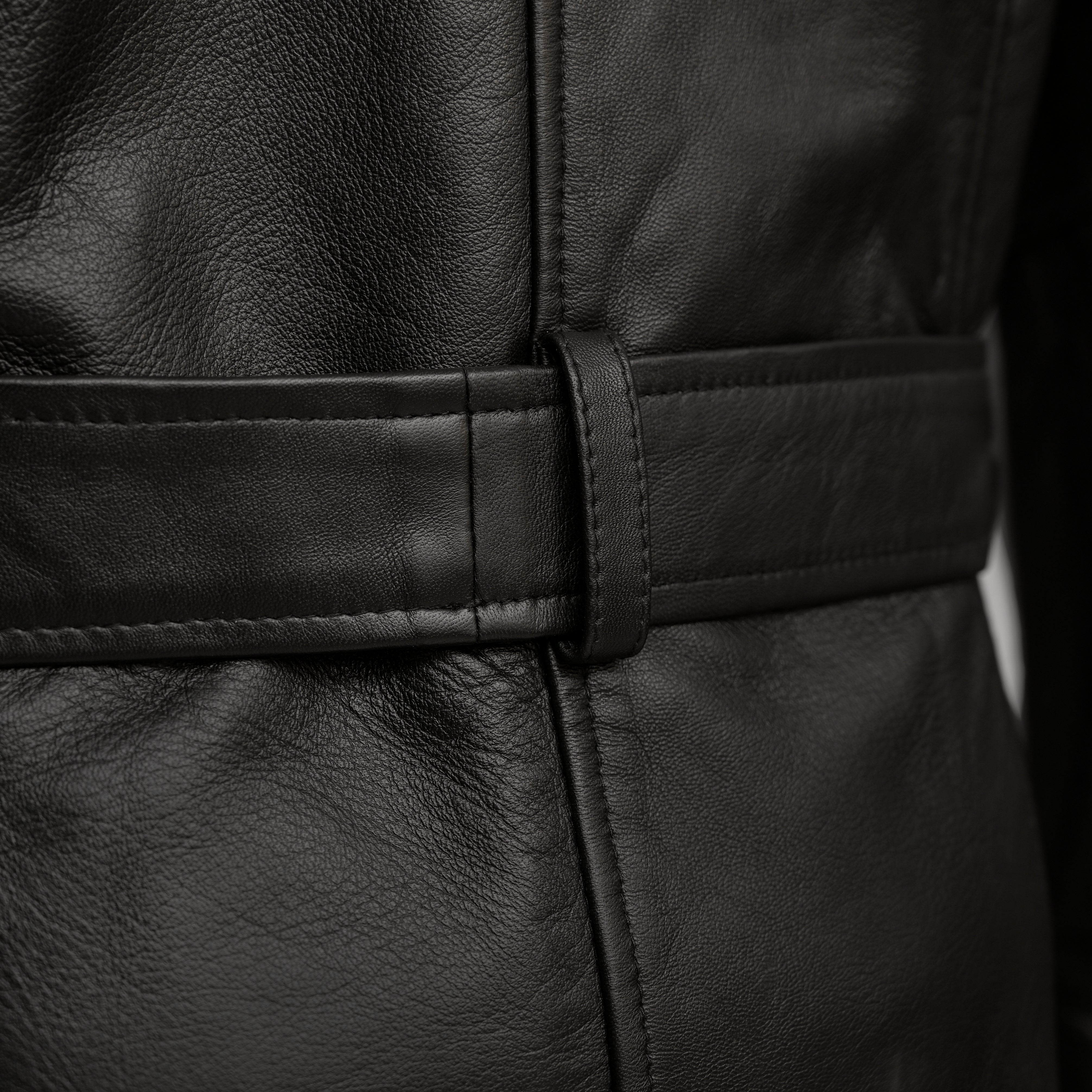 Women's Premium Leather Long Coat Fl02