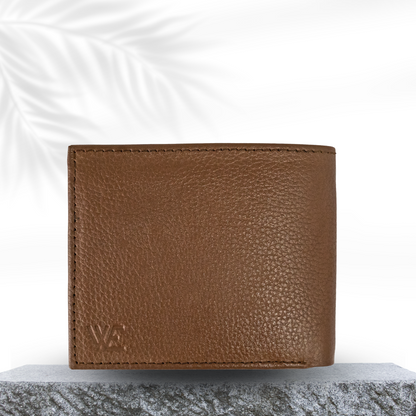 Mustard Brown Leather Bifold Wallet