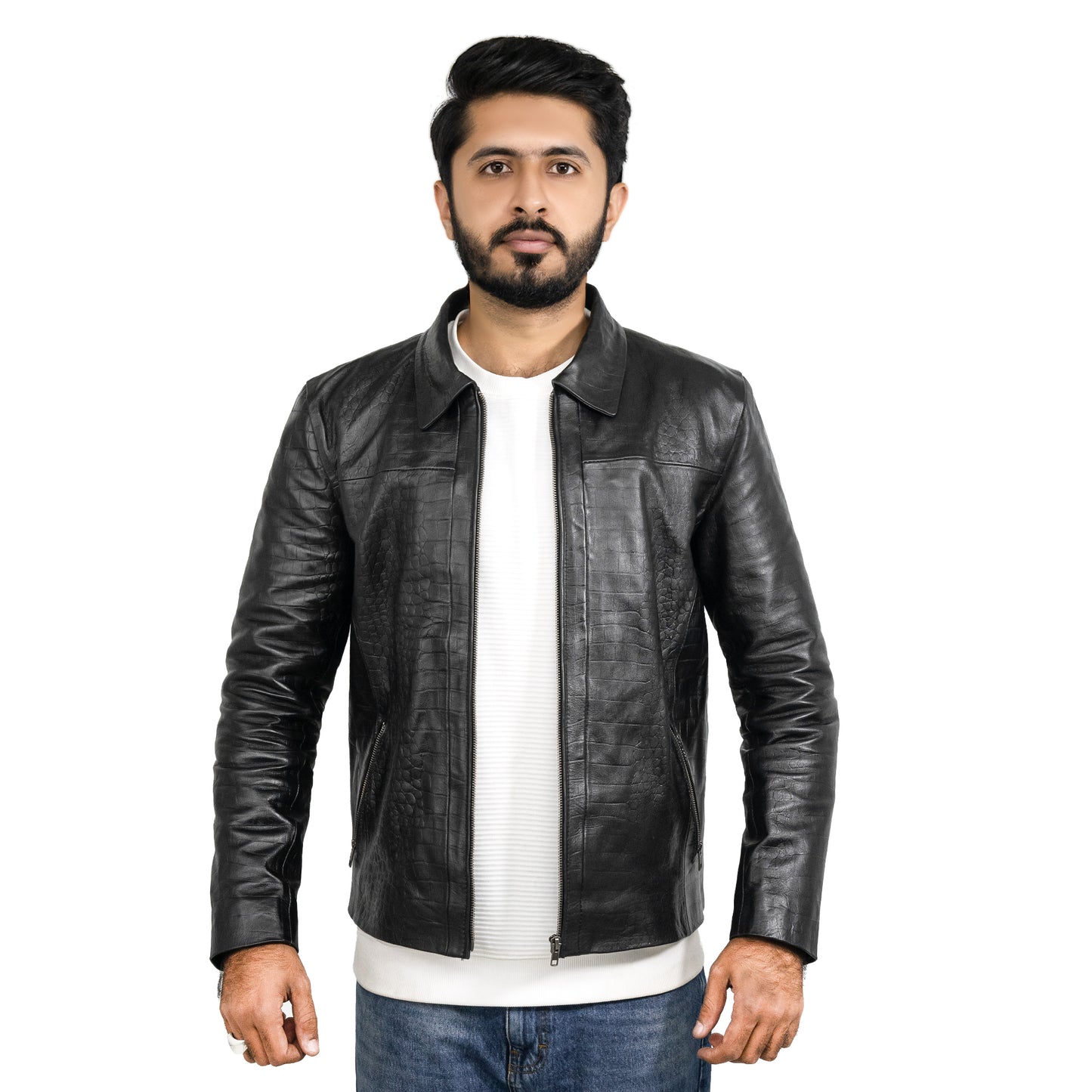 Crocodile leather jacket