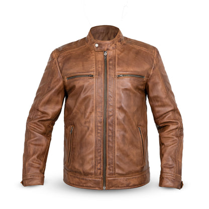 Ionic Brown Leather Jacket sf002