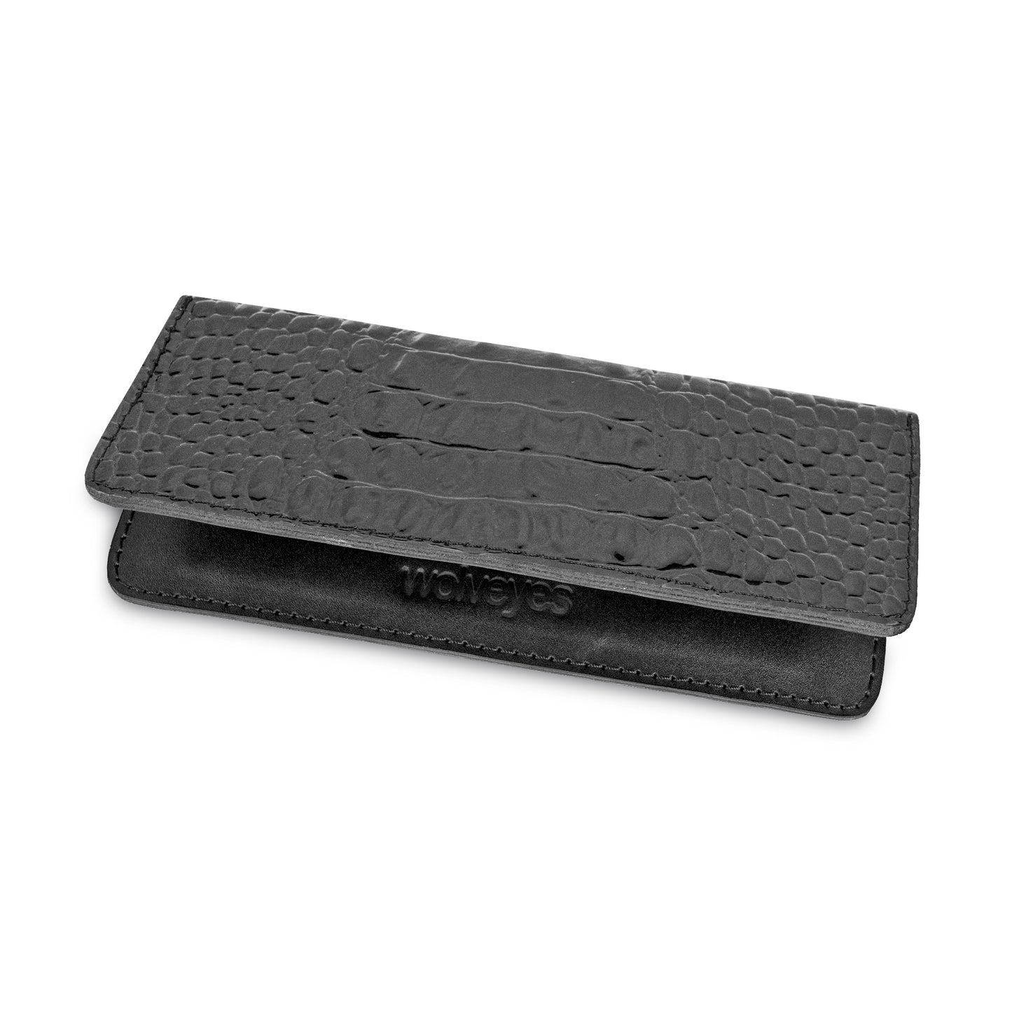 Black Crocodile Pattent Long Leather Wallet