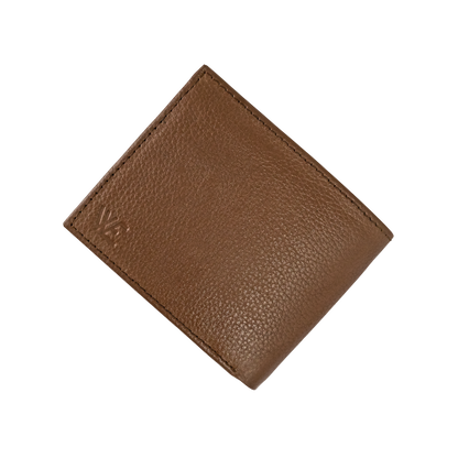 Mustard Brown Leather Bifold Wallet