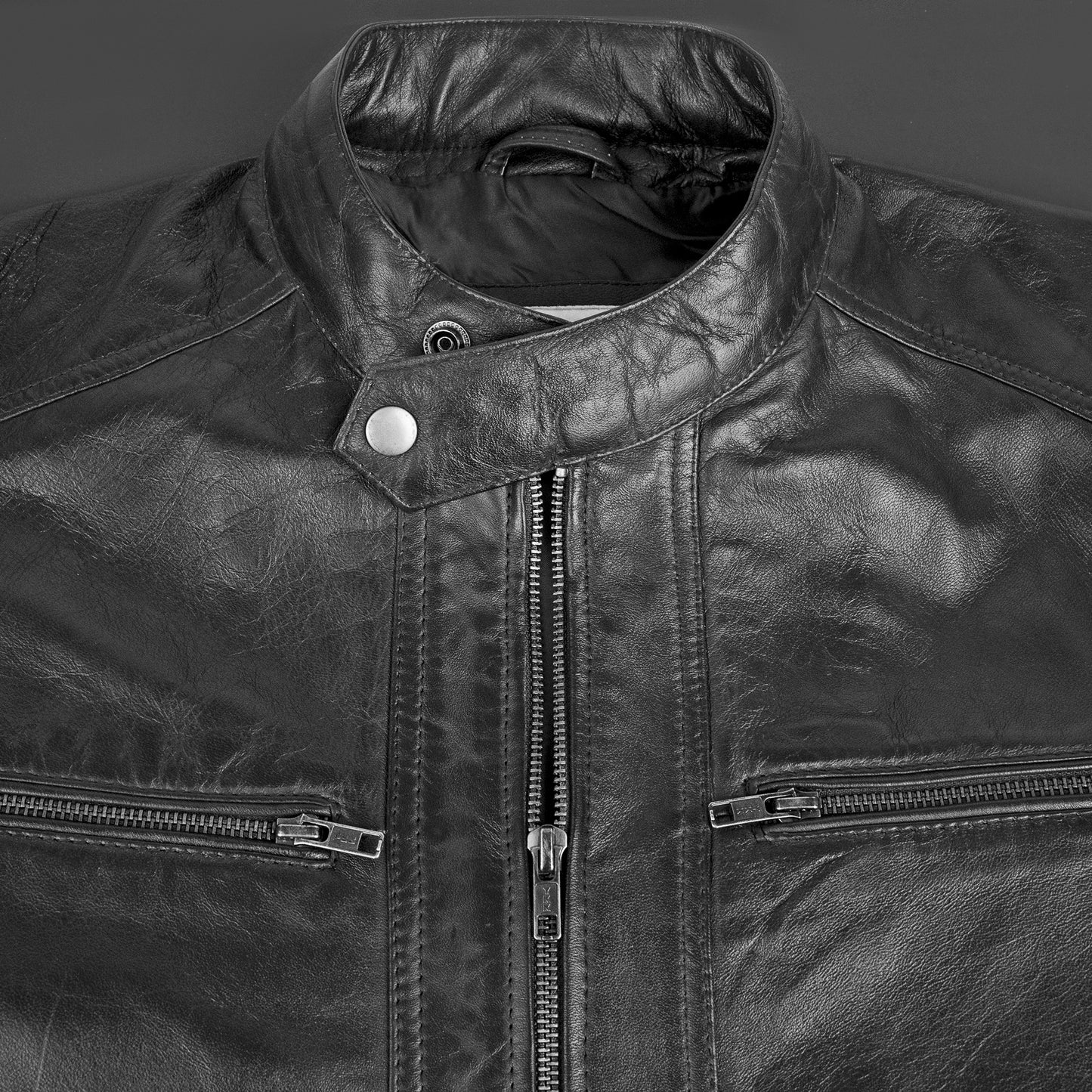 Dark Brown Leather Jacket sf002