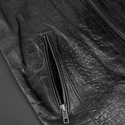 Crocodile leather jacket