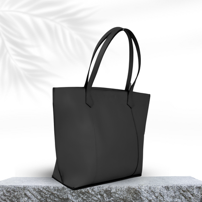 Black Leather Tote Bag