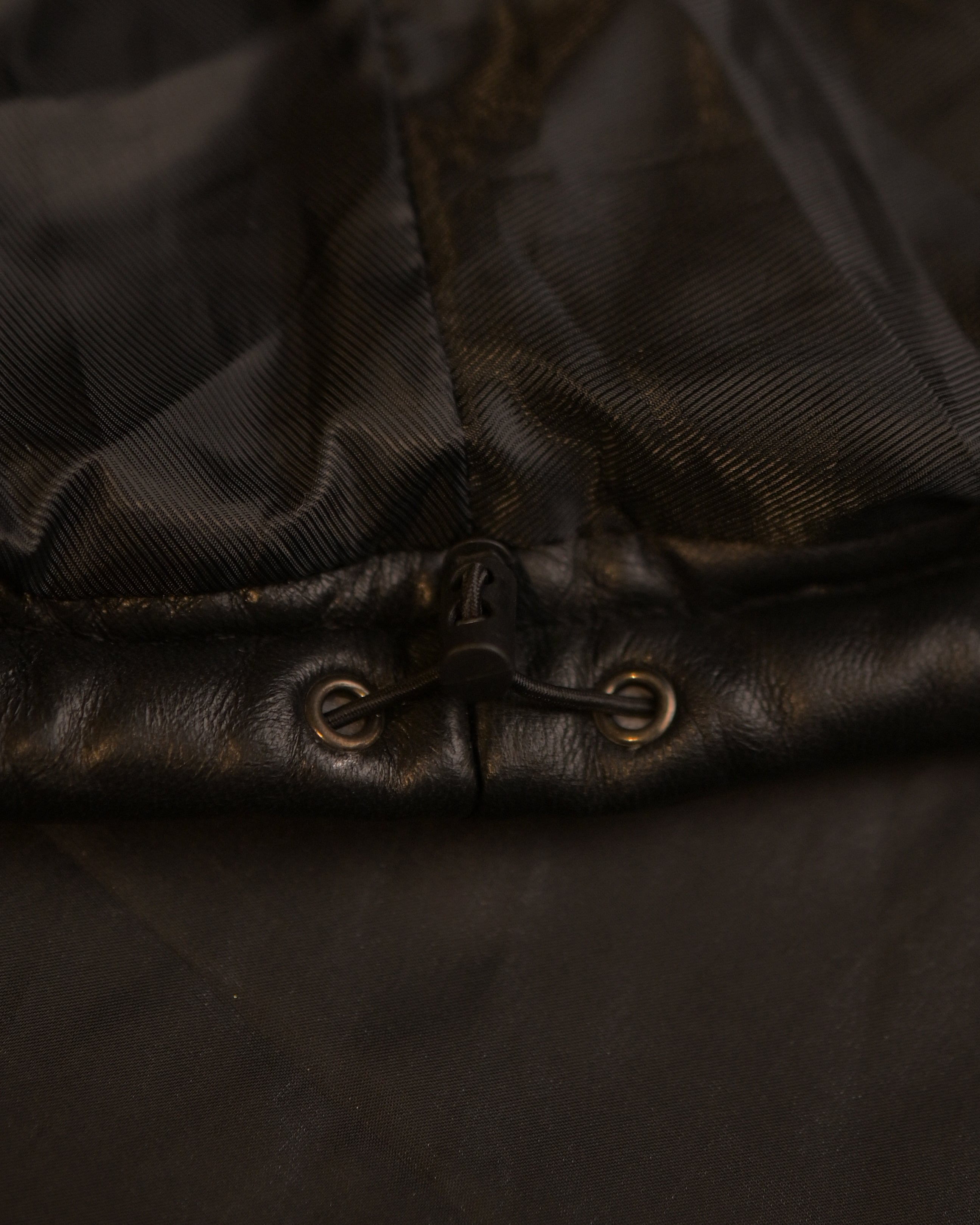 Lamb Skin Leather Puffer Jacket Sf004 (black)