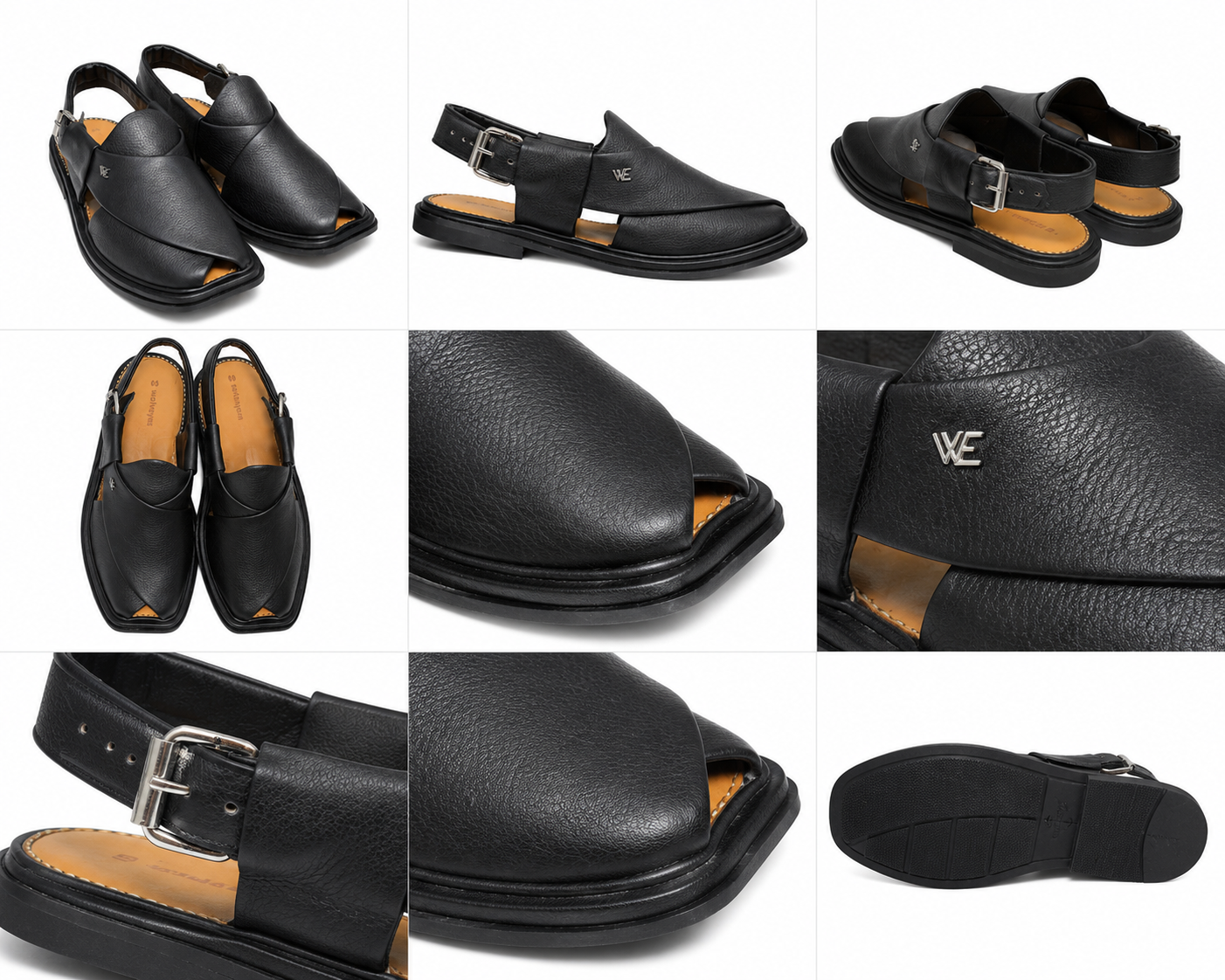 Mild Medicated Leather Chappal MMC01 Black