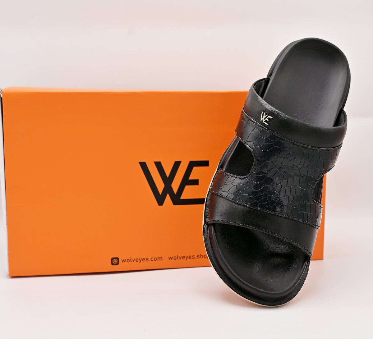 Croco Comfort Leather Slippers (C6)