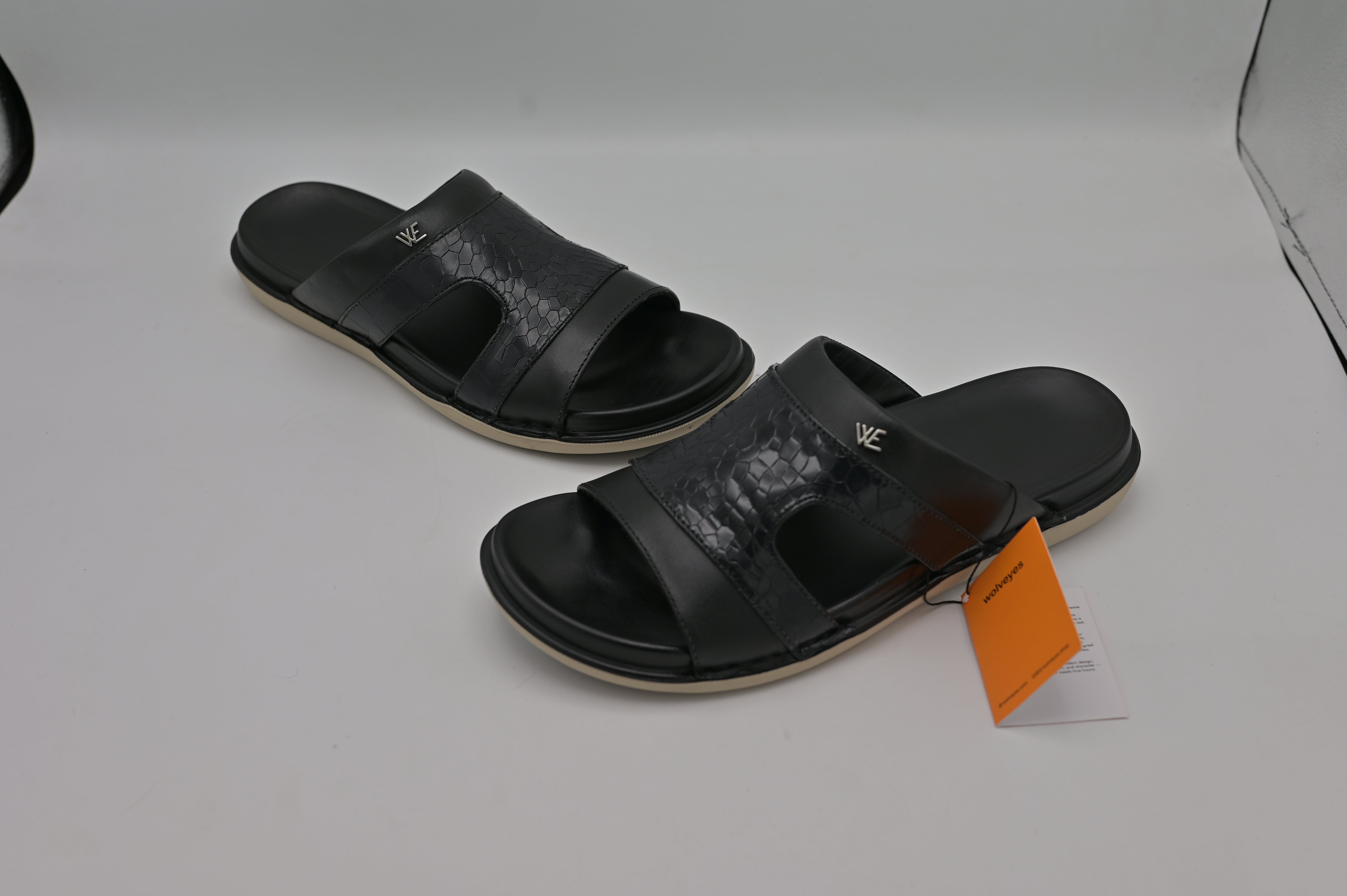 Croco Comfort Leather Slippers (C6)