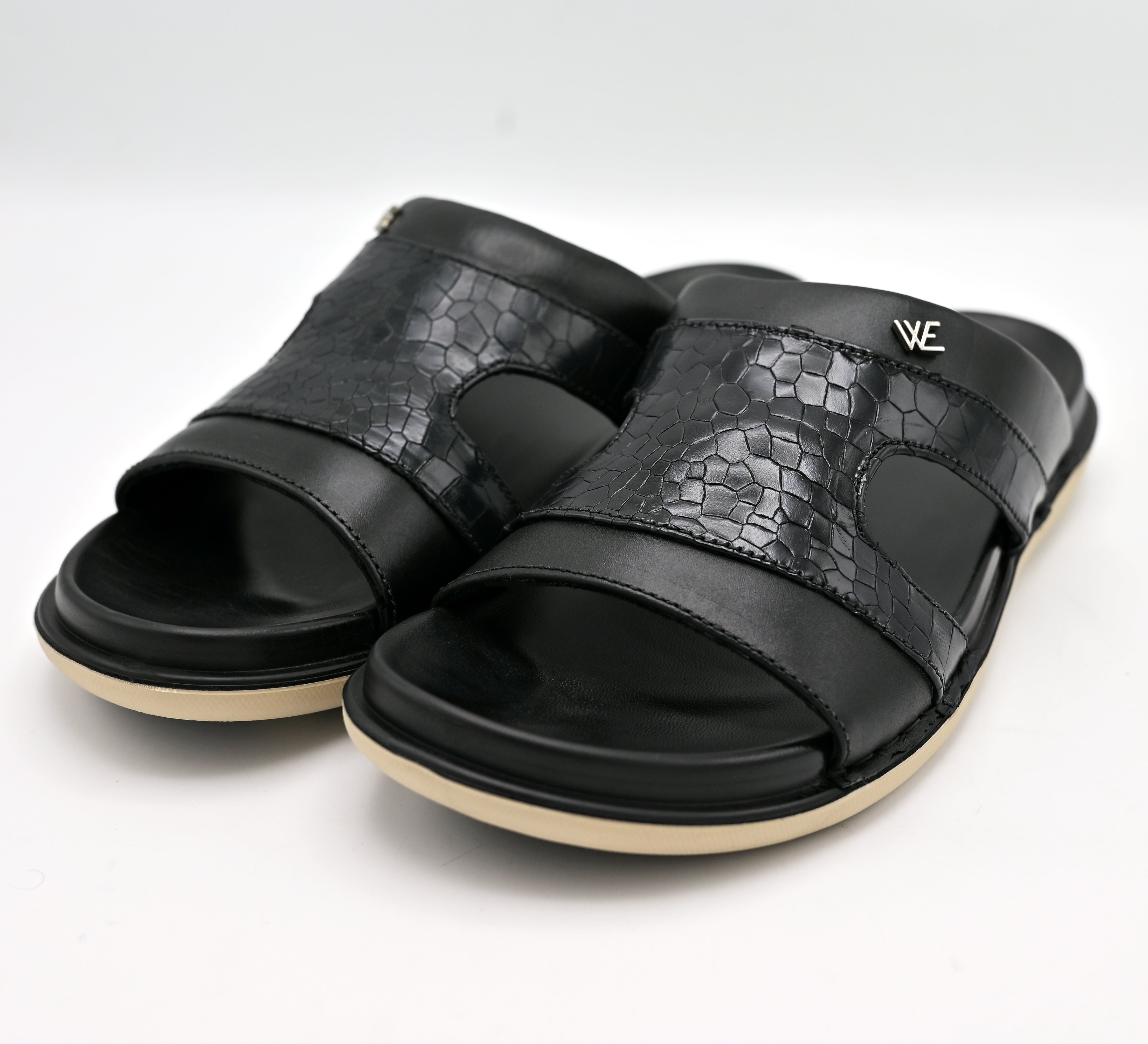 Croco Comfort Leather Slippers (C6)
