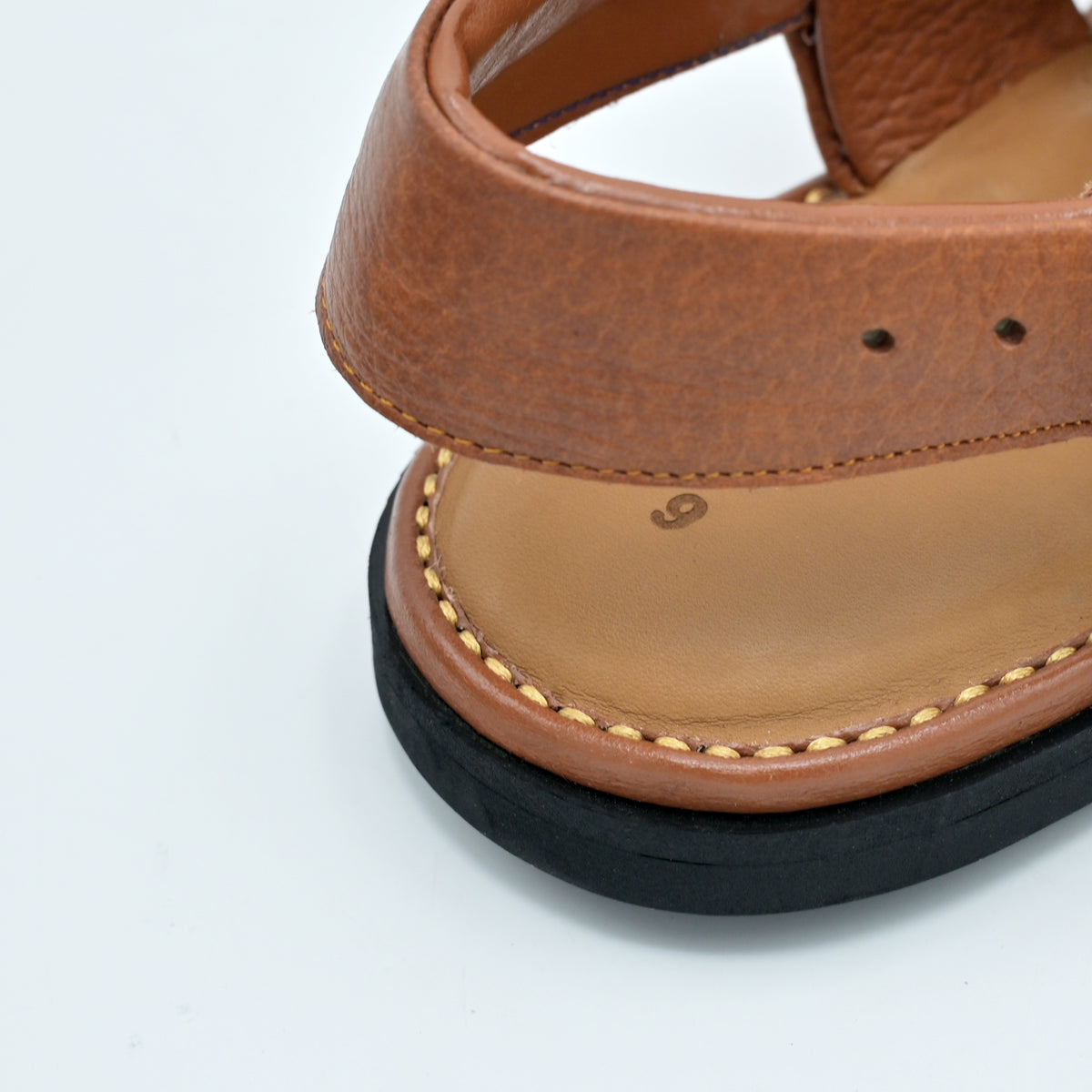 Mild Medicated Leather Chappal (MMC01 Mustard)