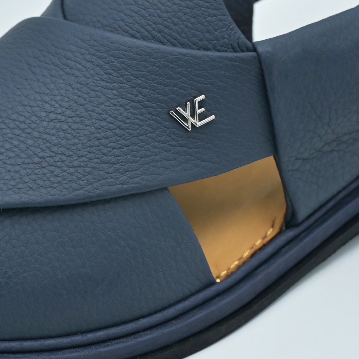 Mild Medicated Leather Chappal (MMC01 Blue)