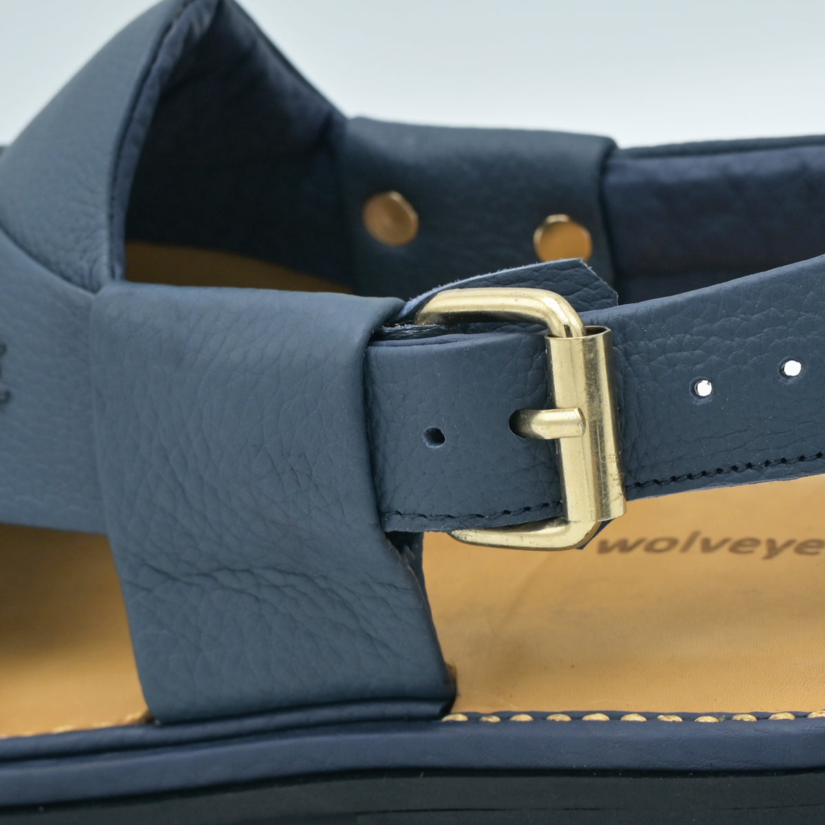 Mild Medicated Leather Chappal (MMC01 Blue)