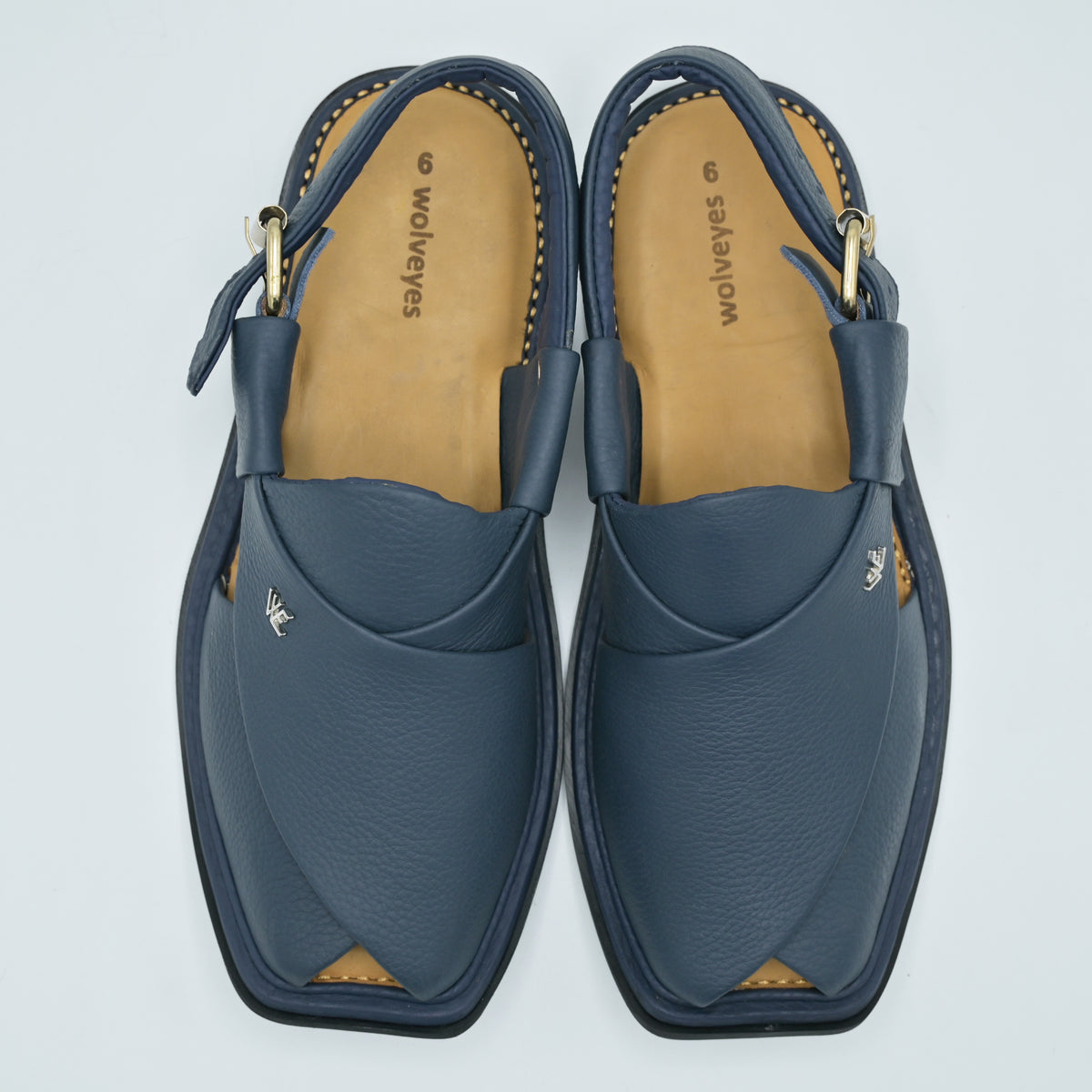 Mild Medicated Leather Chappal (MMC01 Blue)