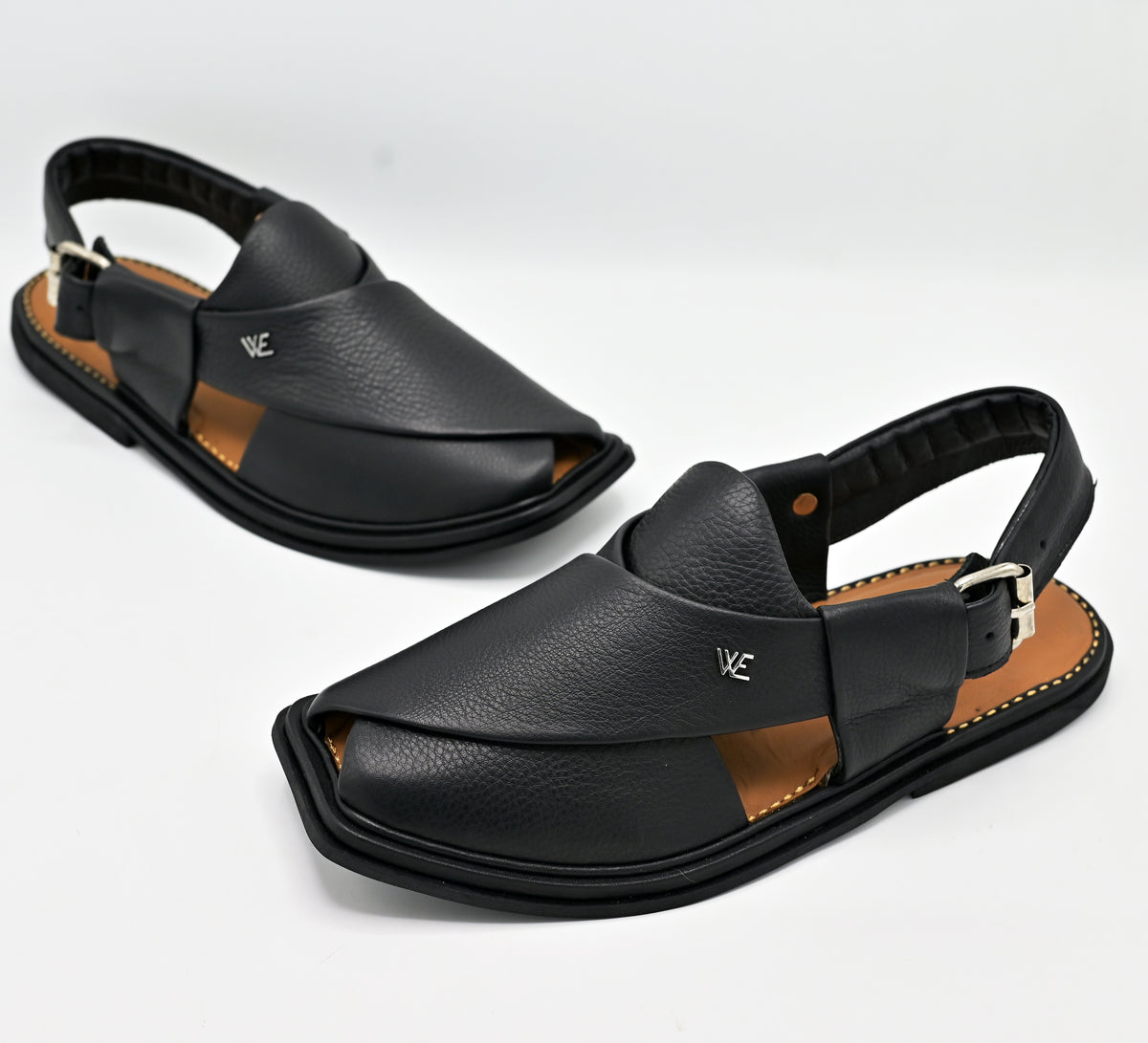 Mild Medicated Leather Chappal MMC01 Black