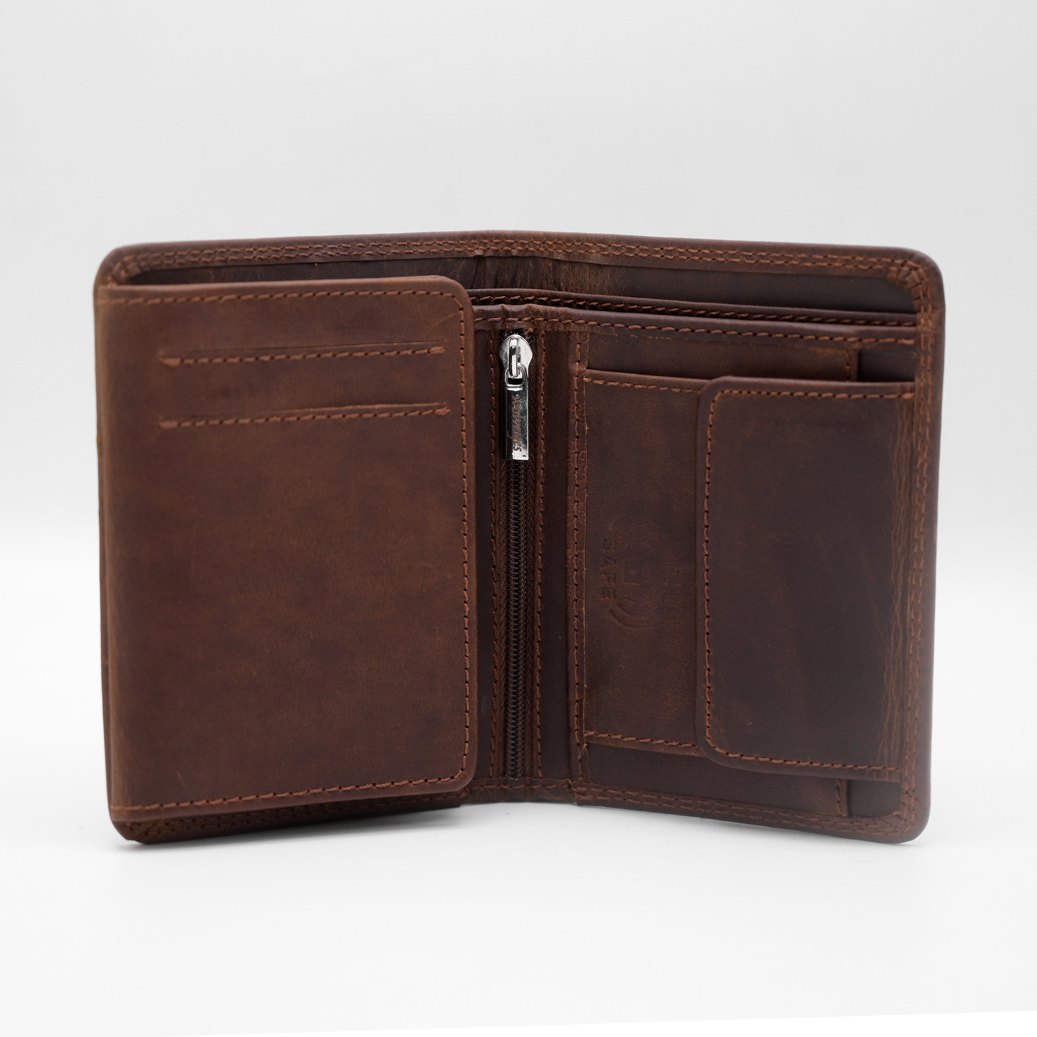 Crazy Horse (RFID SAFE) Wallet RF01 (Coffee)