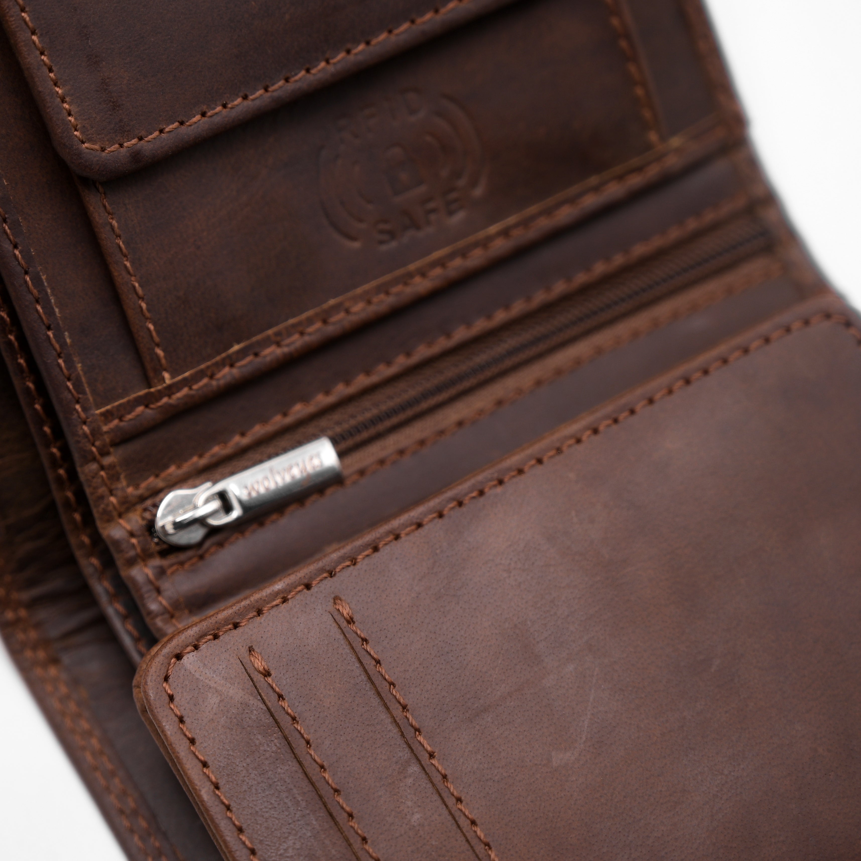 Crazy Horse (RFID SAFE) Wallet RF01 (Coffee)