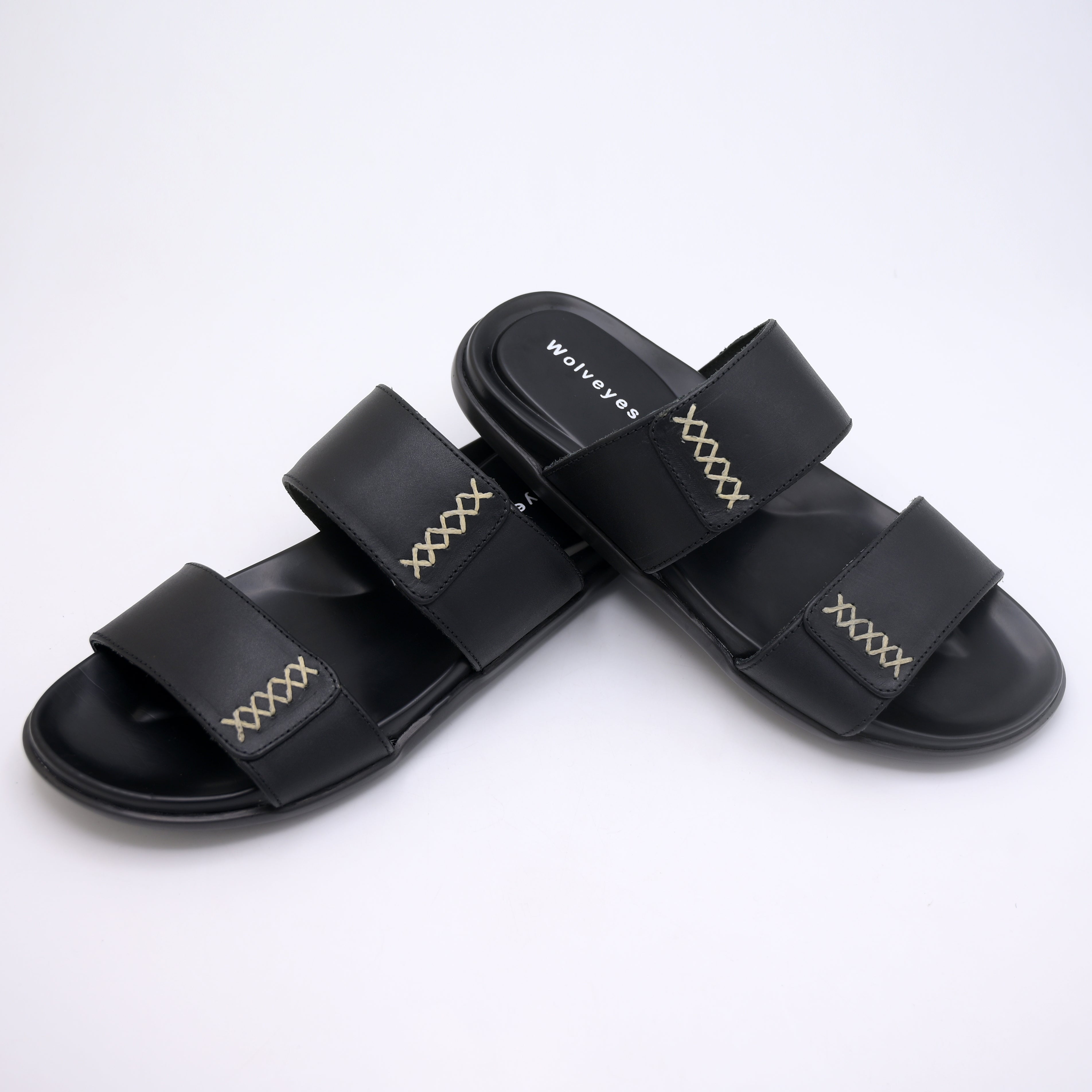 Noir Double Strap Comfortable Slippers (C9)