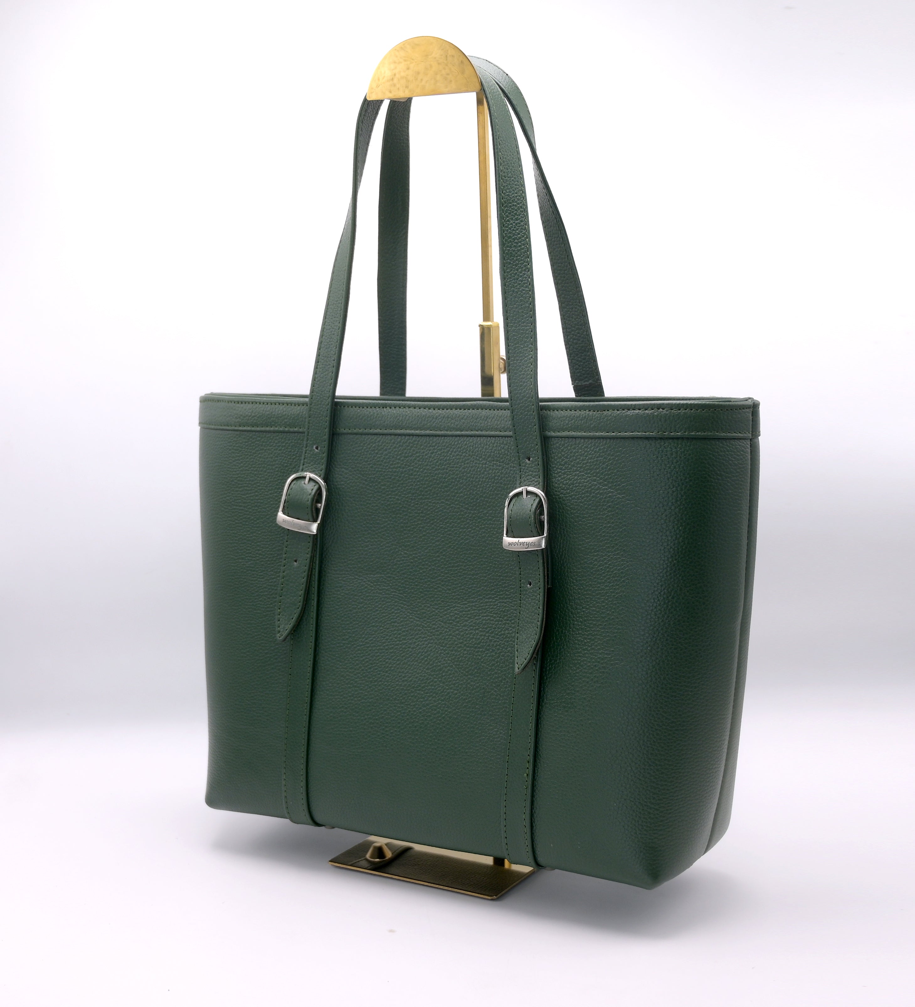 Ladies Tote Bag Natural Mild Leather (NM04 Green)