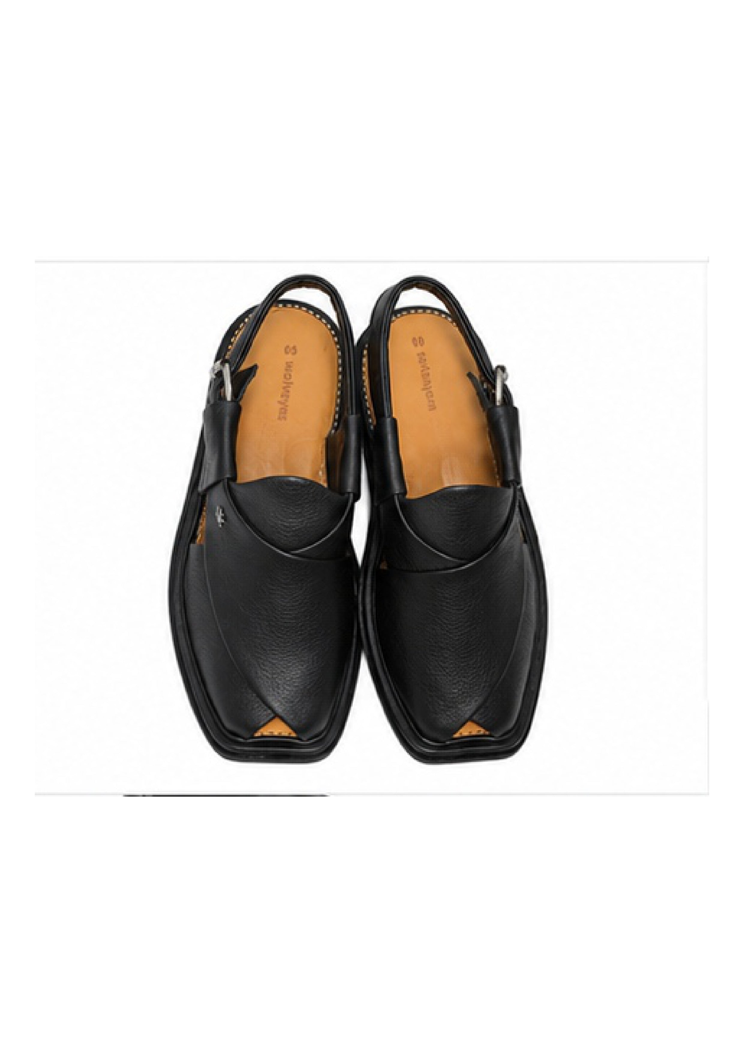 Mild Medicated Leather Chappal MMC01 Black