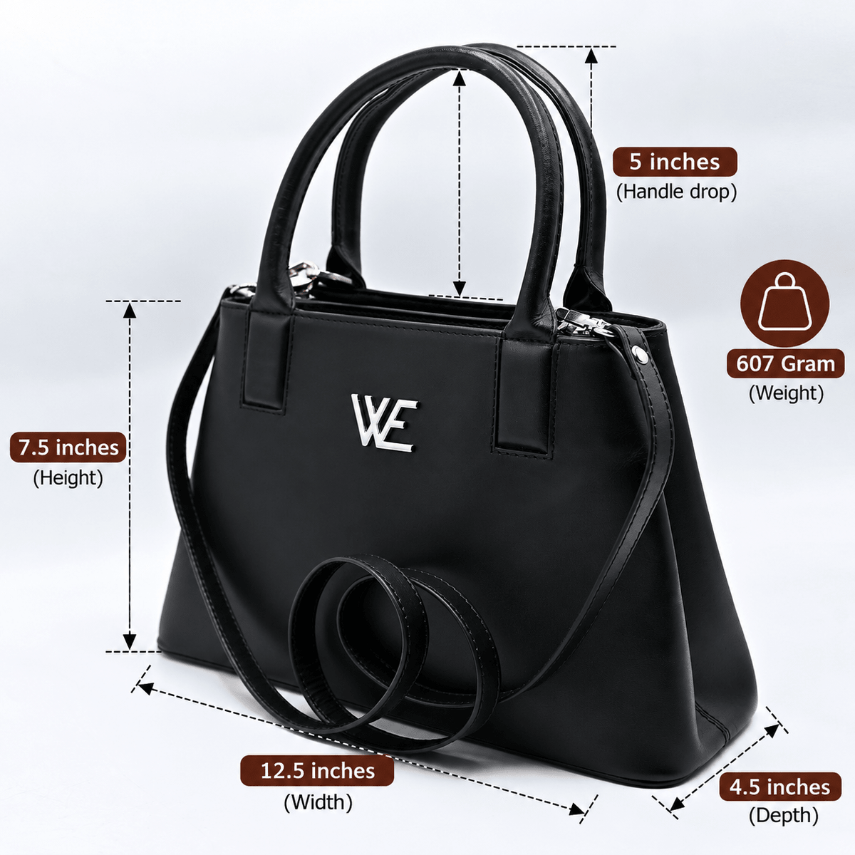Bella Noir - Premium Leather Ladies Handbag (BNH01)