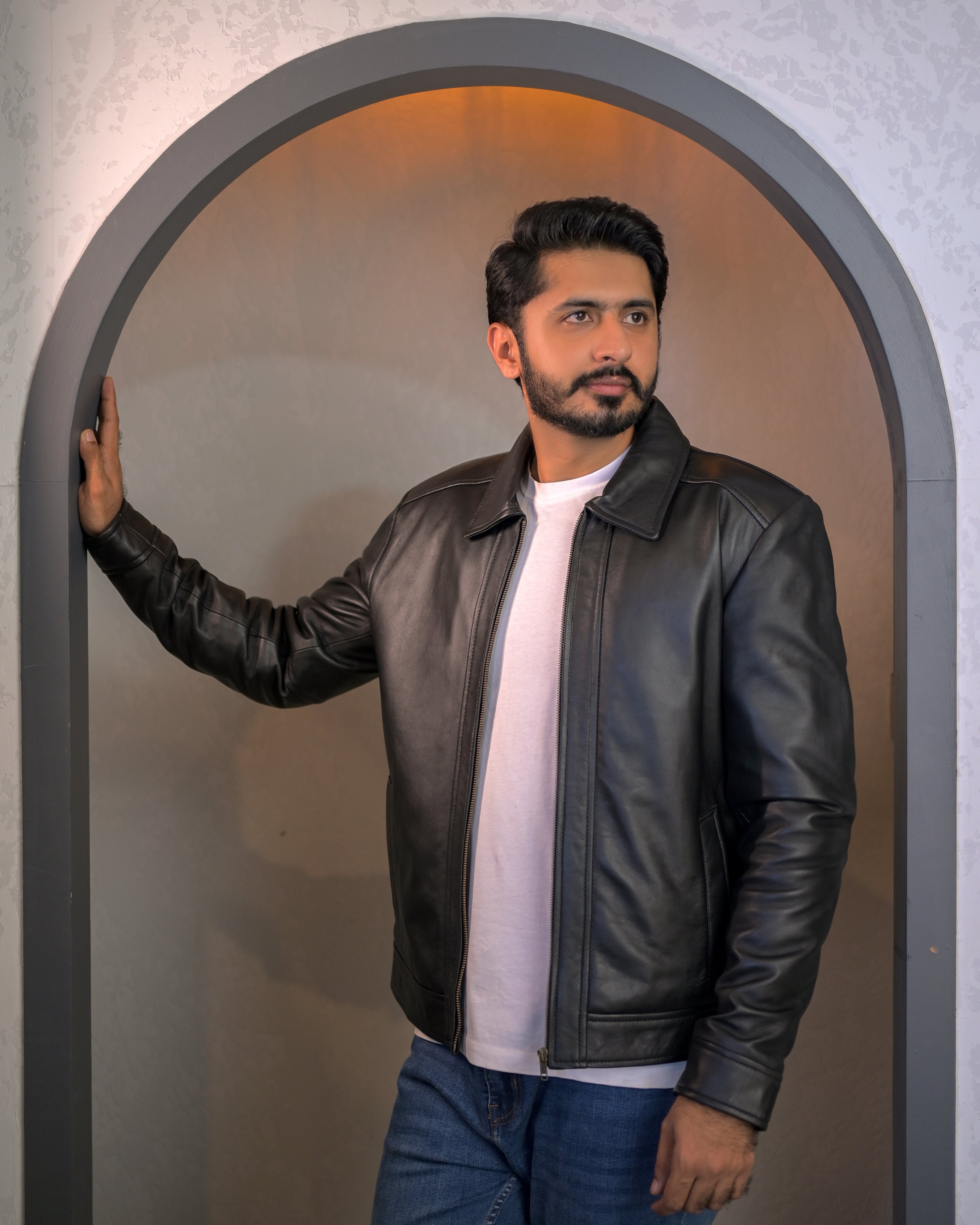Black Leather Jacket sf001
