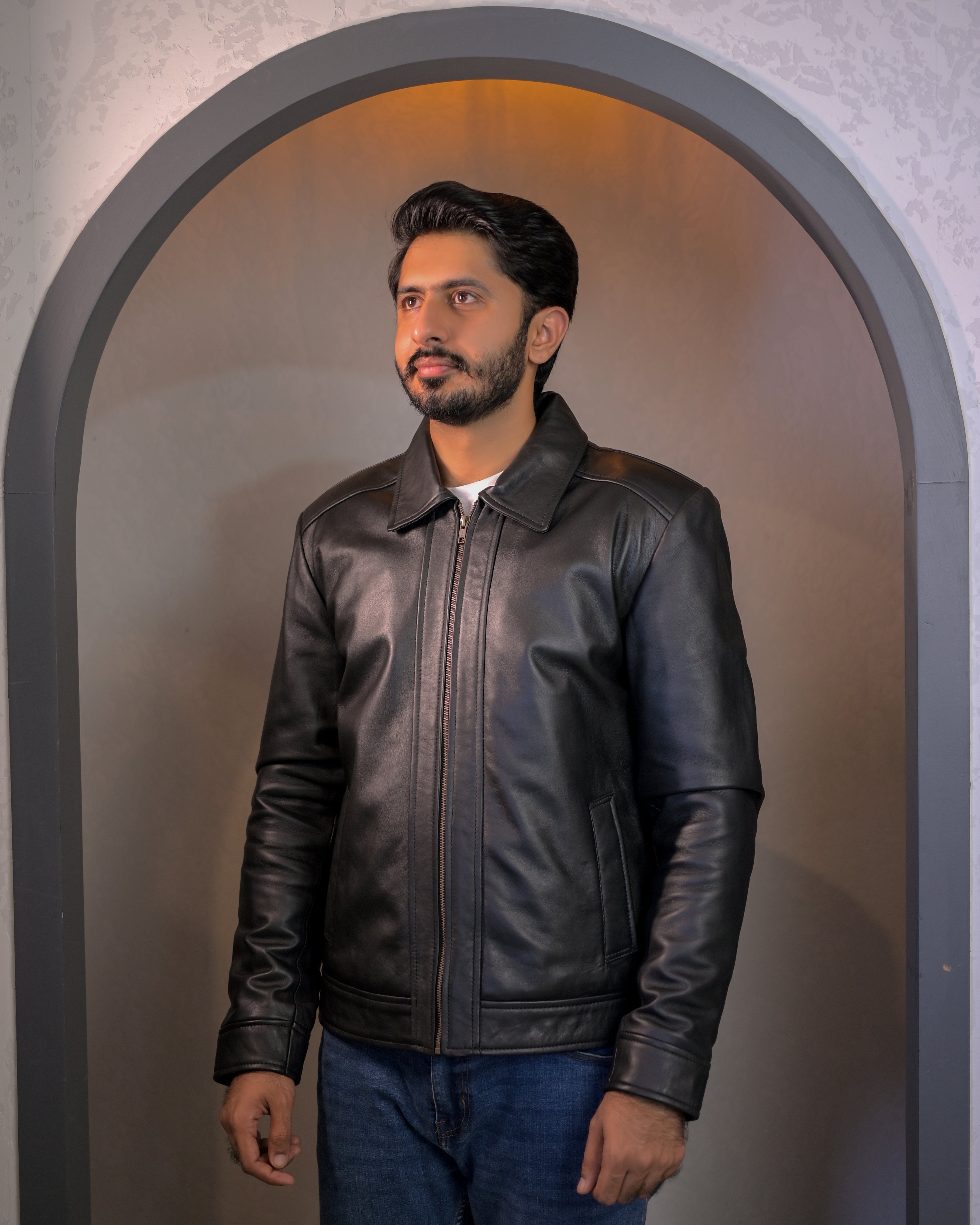 Black Leather Jacket sf001
