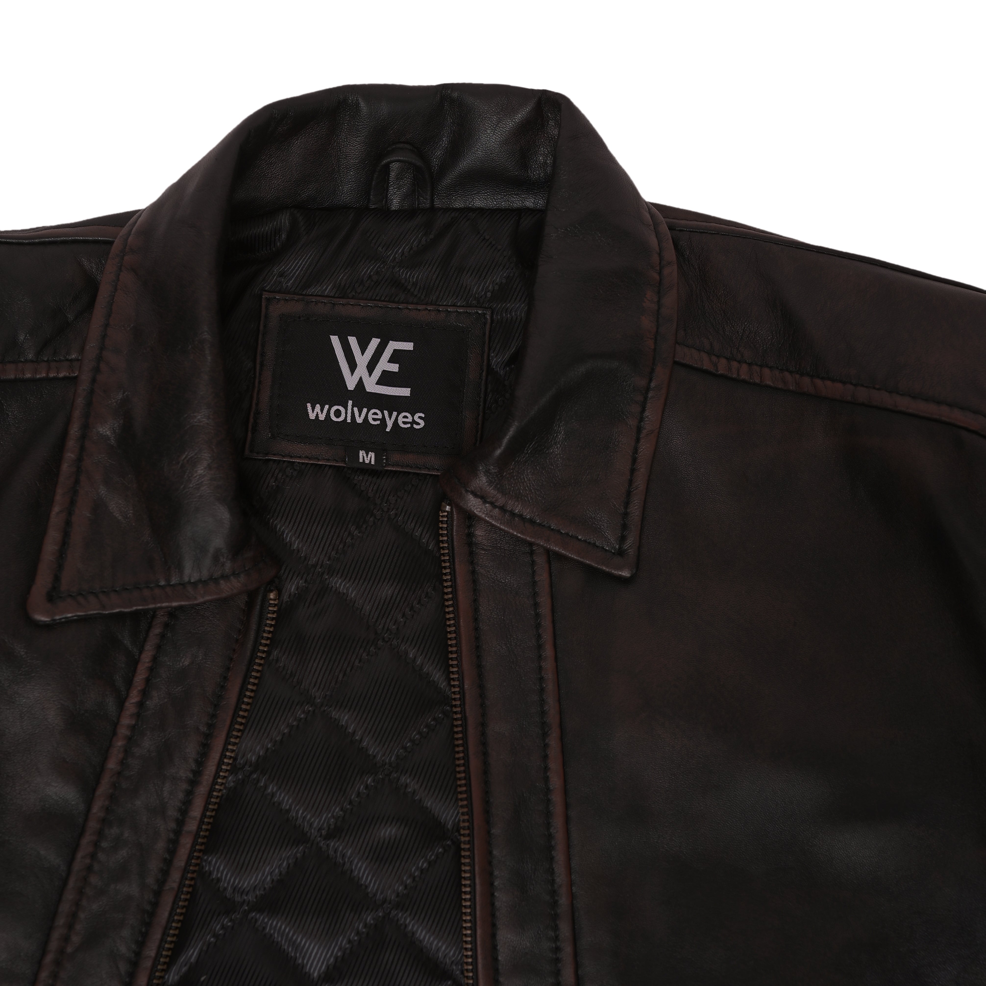 Black Leather Jacket SF001 (Coffee)