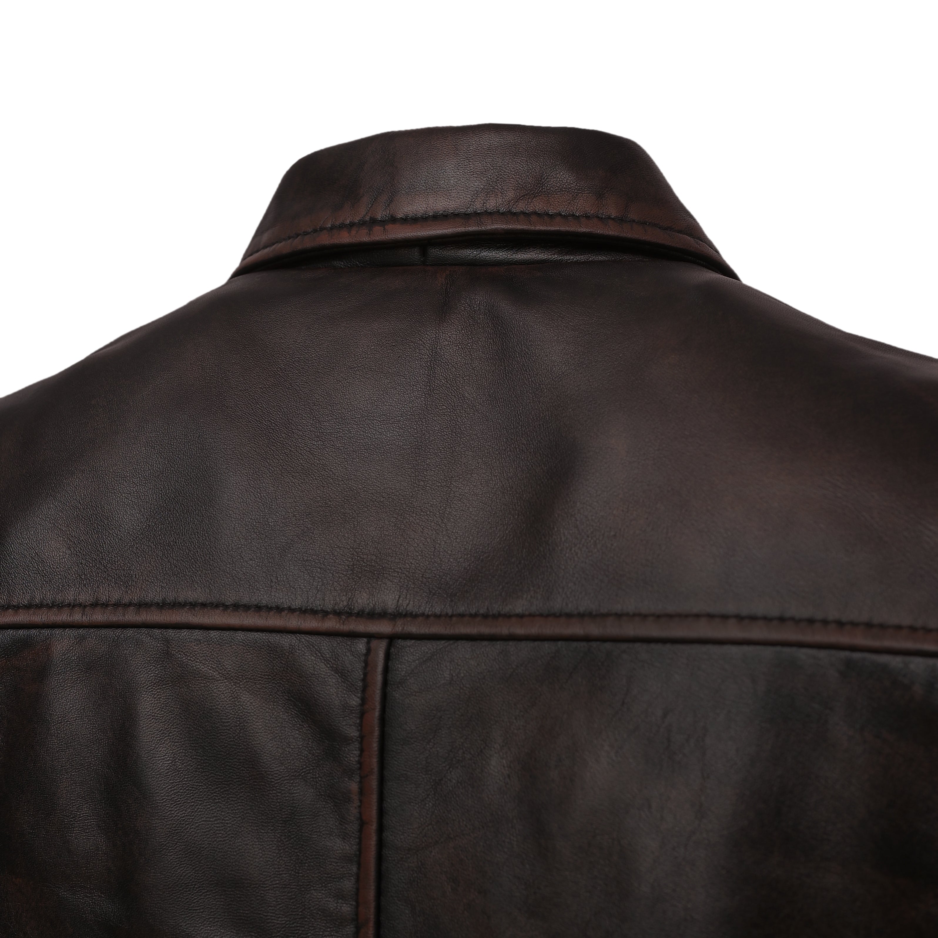 Black Leather Jacket SF001 (Coffee)